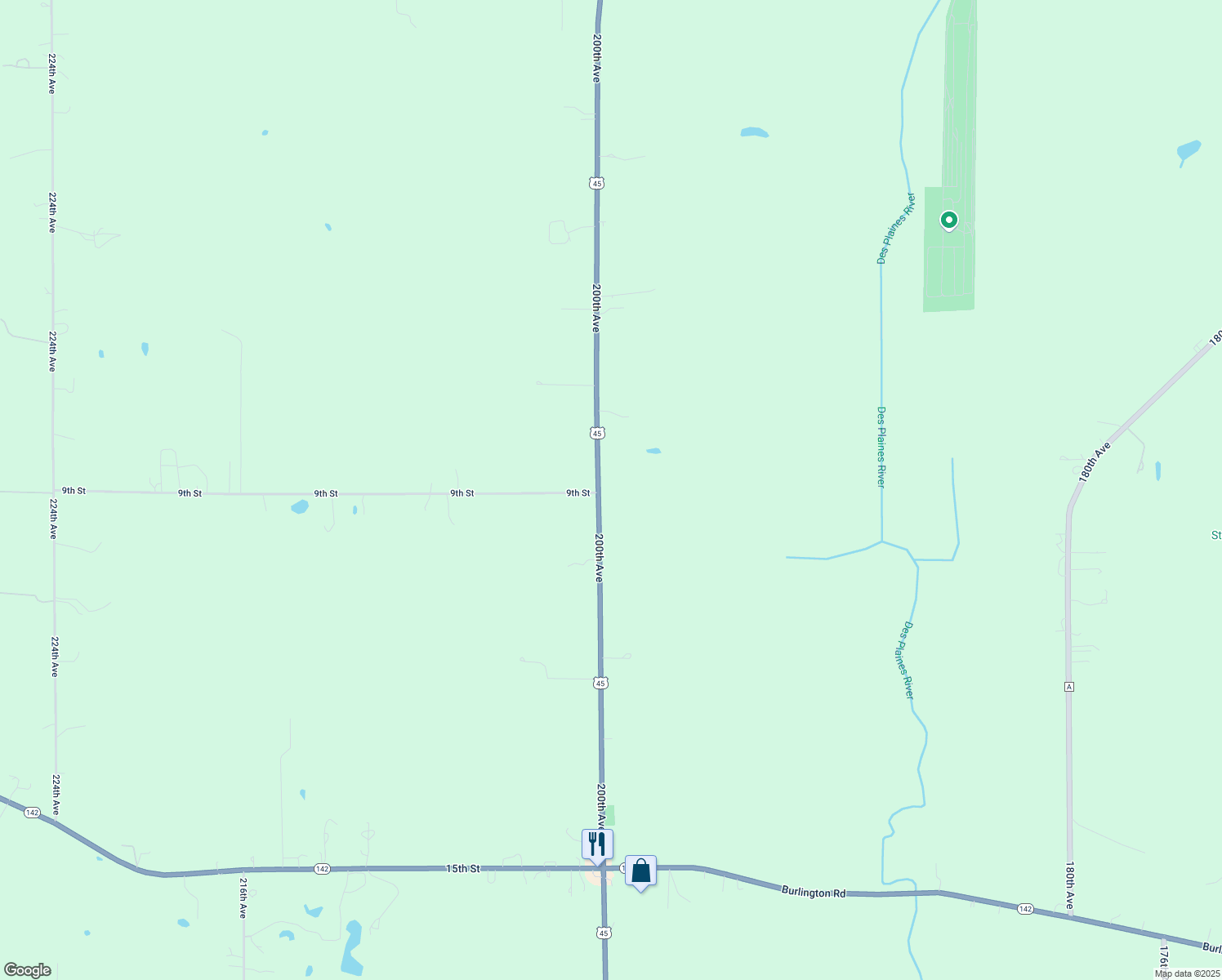 map of restaurants, bars, coffee shops, grocery stores, and more near 863 200th Avenue in Union Grove