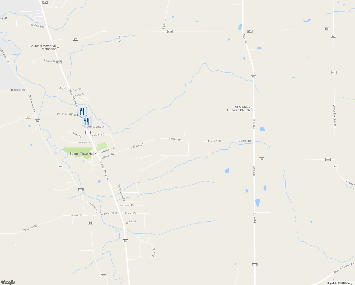 map of restaurants, bars, coffee shops, grocery stores, and more near 6970 Liebler Road in Colden