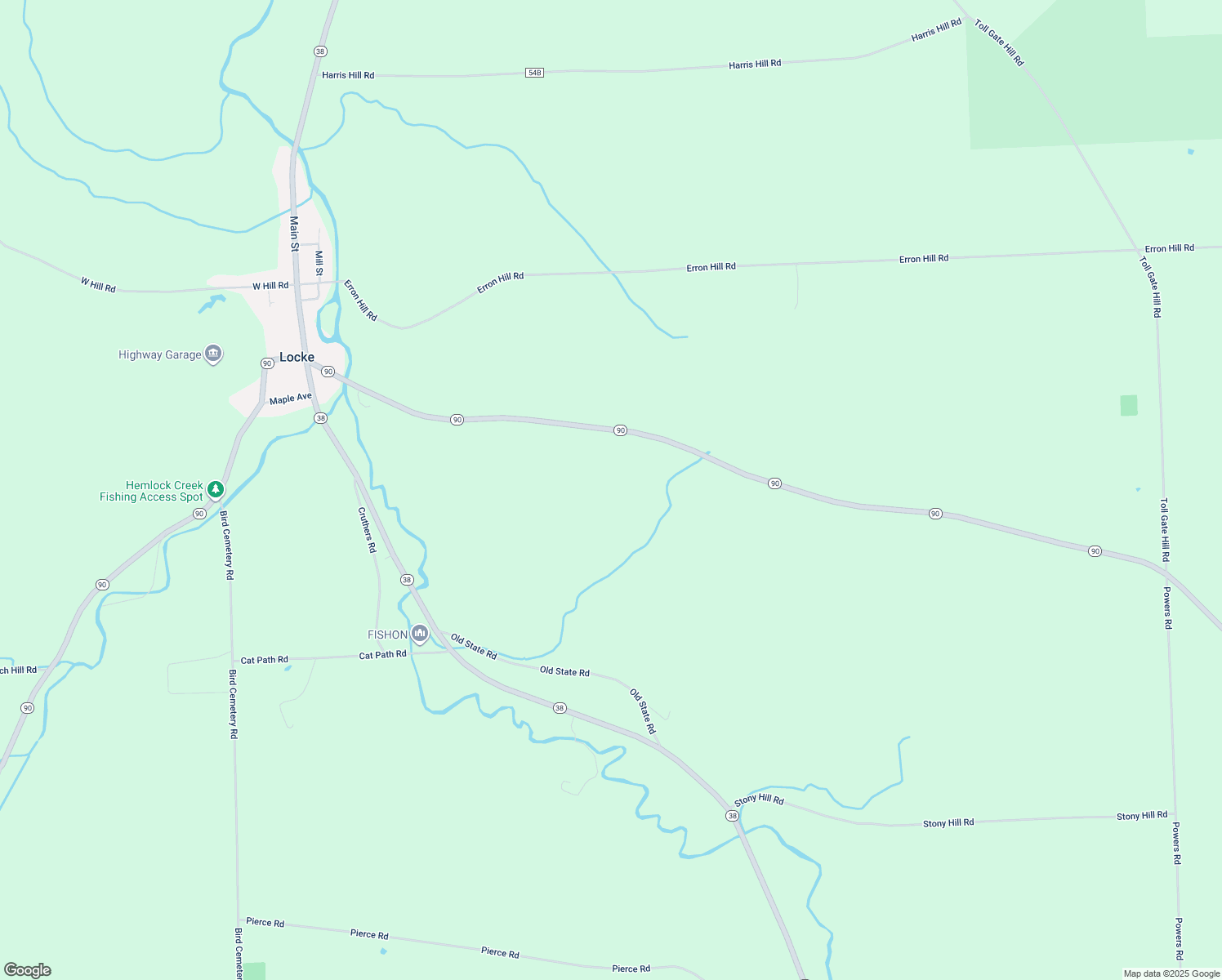 map of restaurants, bars, coffee shops, grocery stores, and more near 12420 New York 90 in Locke