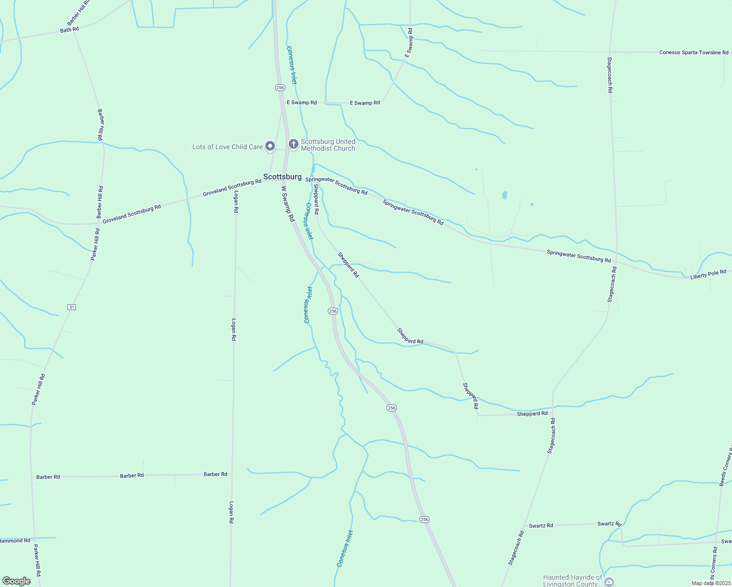 map of restaurants, bars, coffee shops, grocery stores, and more near 5820 Sheppard Road in Scottsburg