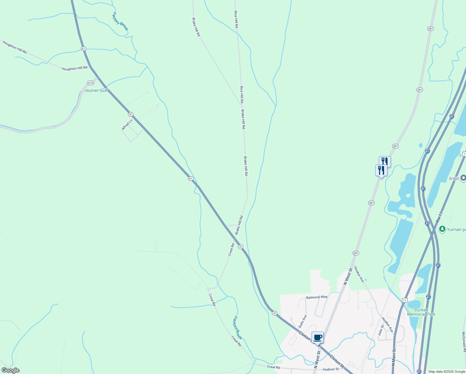 map of restaurants, bars, coffee shops, grocery stores, and more near 5283 Brake Hill Rd in Homer