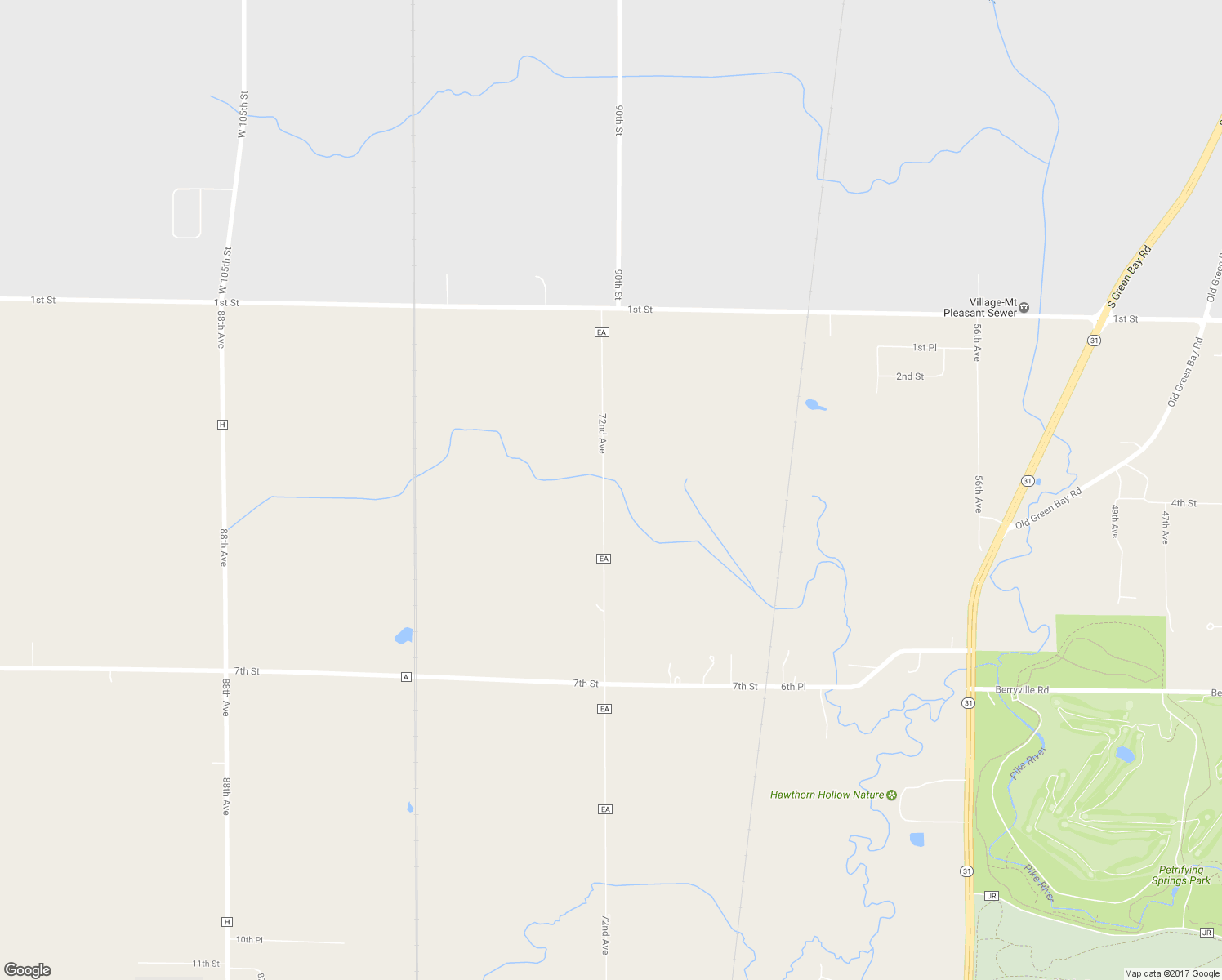 map of restaurants, bars, coffee shops, grocery stores, and more near 399 72nd Avenue in Kenosha