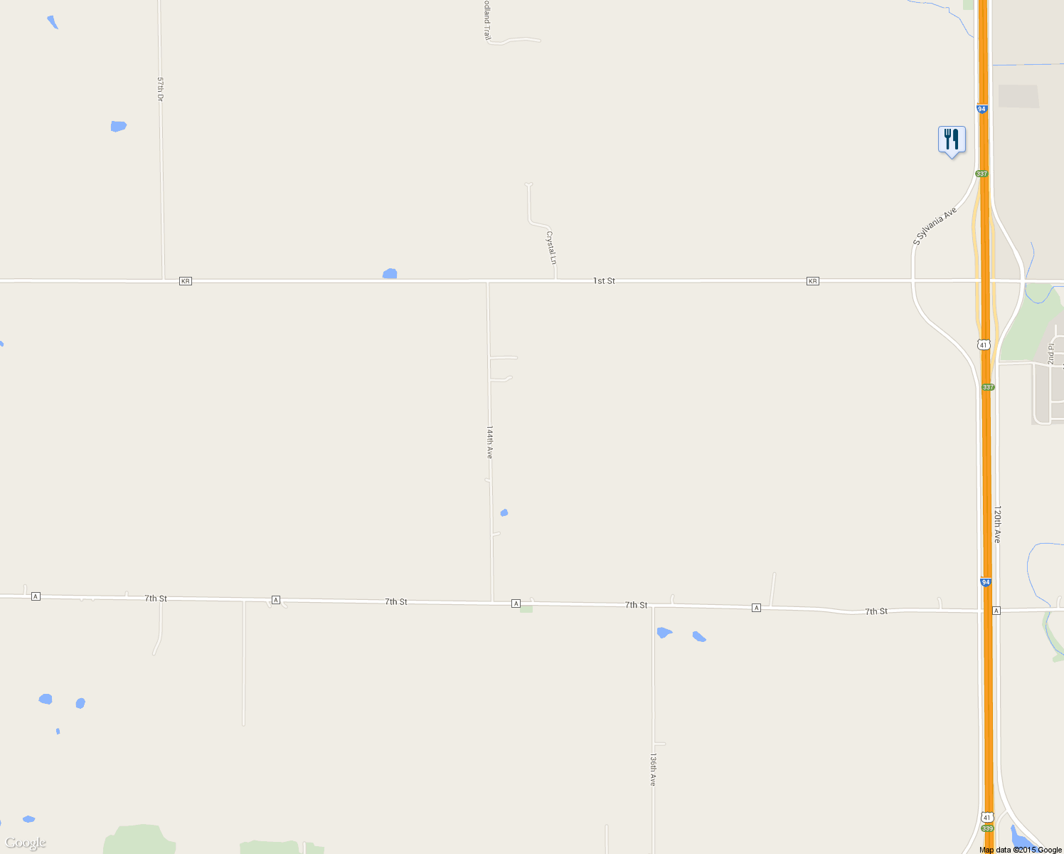 map of restaurants, bars, coffee shops, grocery stores, and more near 325 144th Avenue in Union Grove