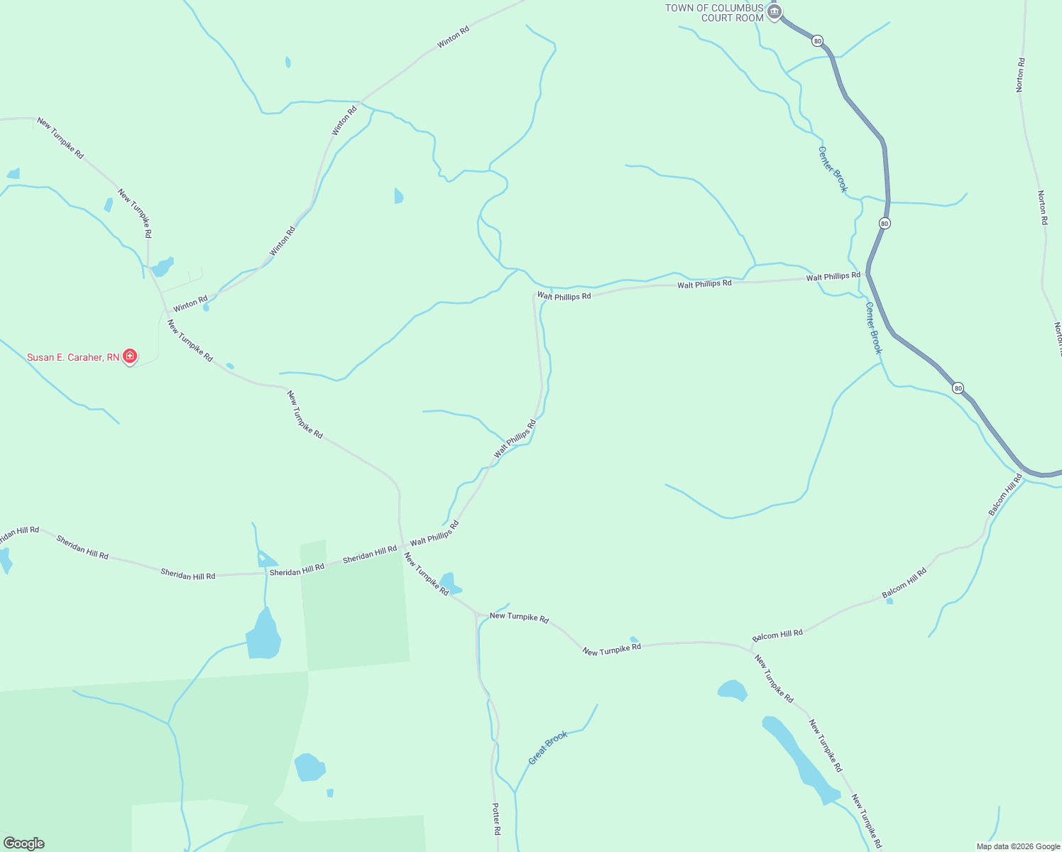 map of restaurants, bars, coffee shops, grocery stores, and more near 312-414 Walt Phillips Road in Sherburne