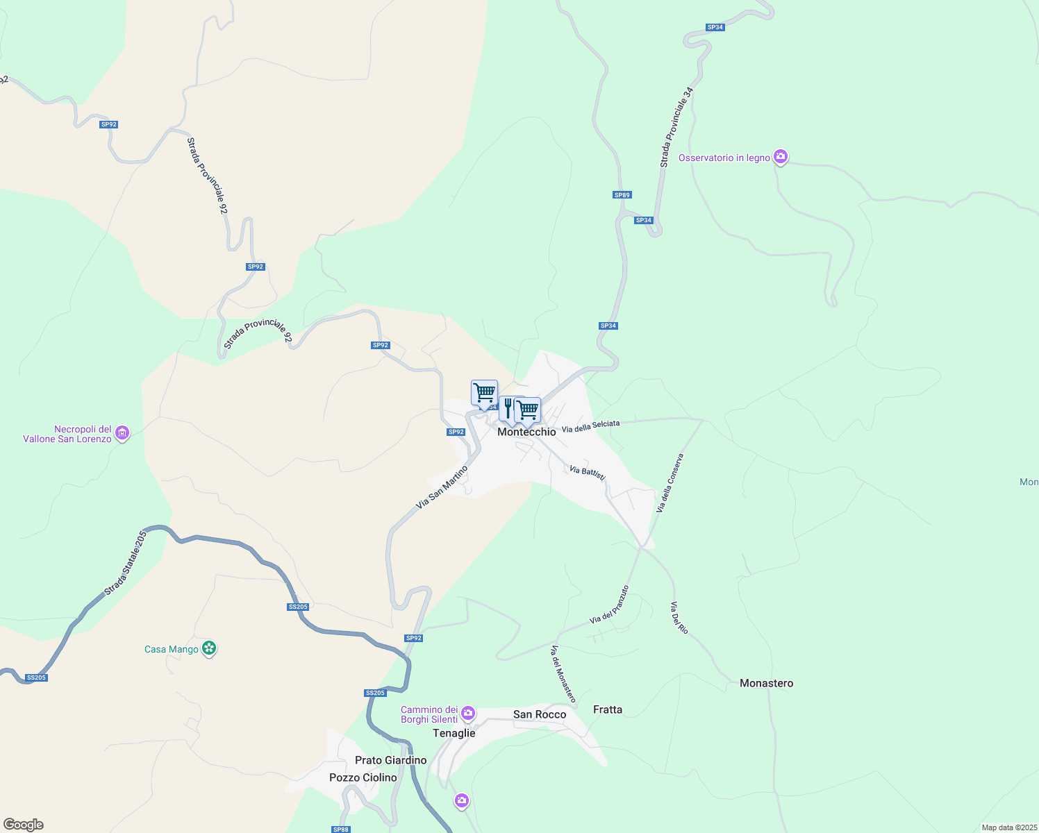 map of restaurants, bars, coffee shops, grocery stores, and more near in Montecchio