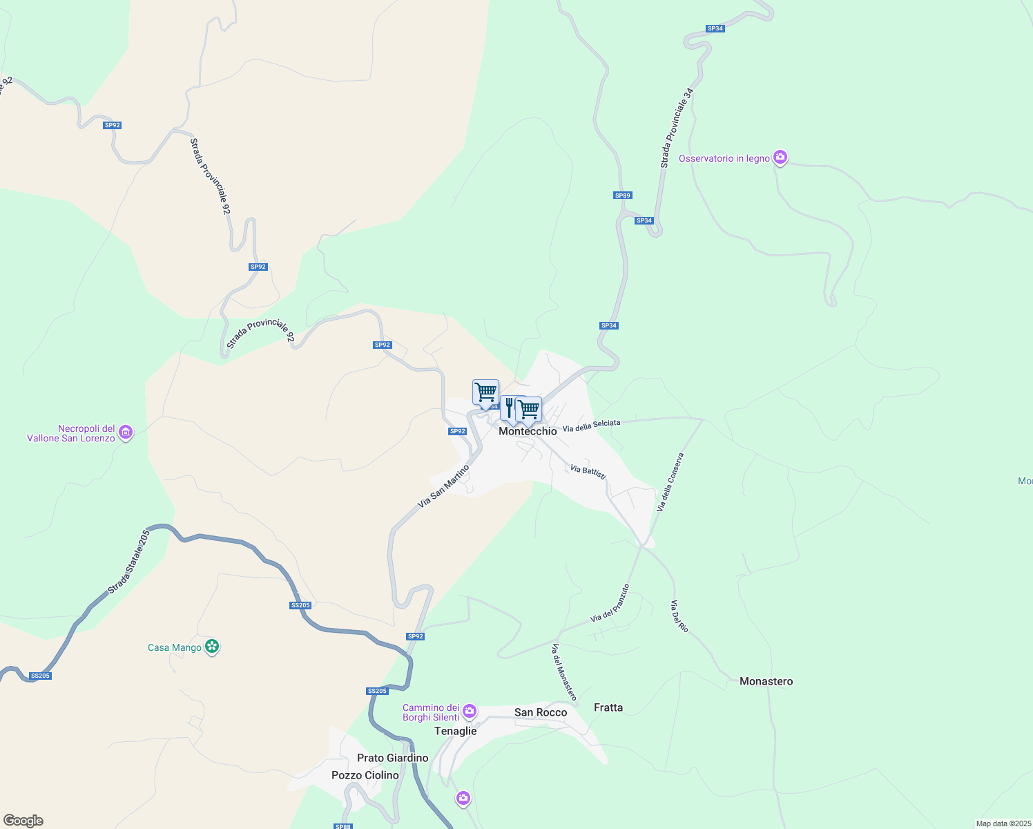 map of restaurants, bars, coffee shops, grocery stores, and more near in Montecchio