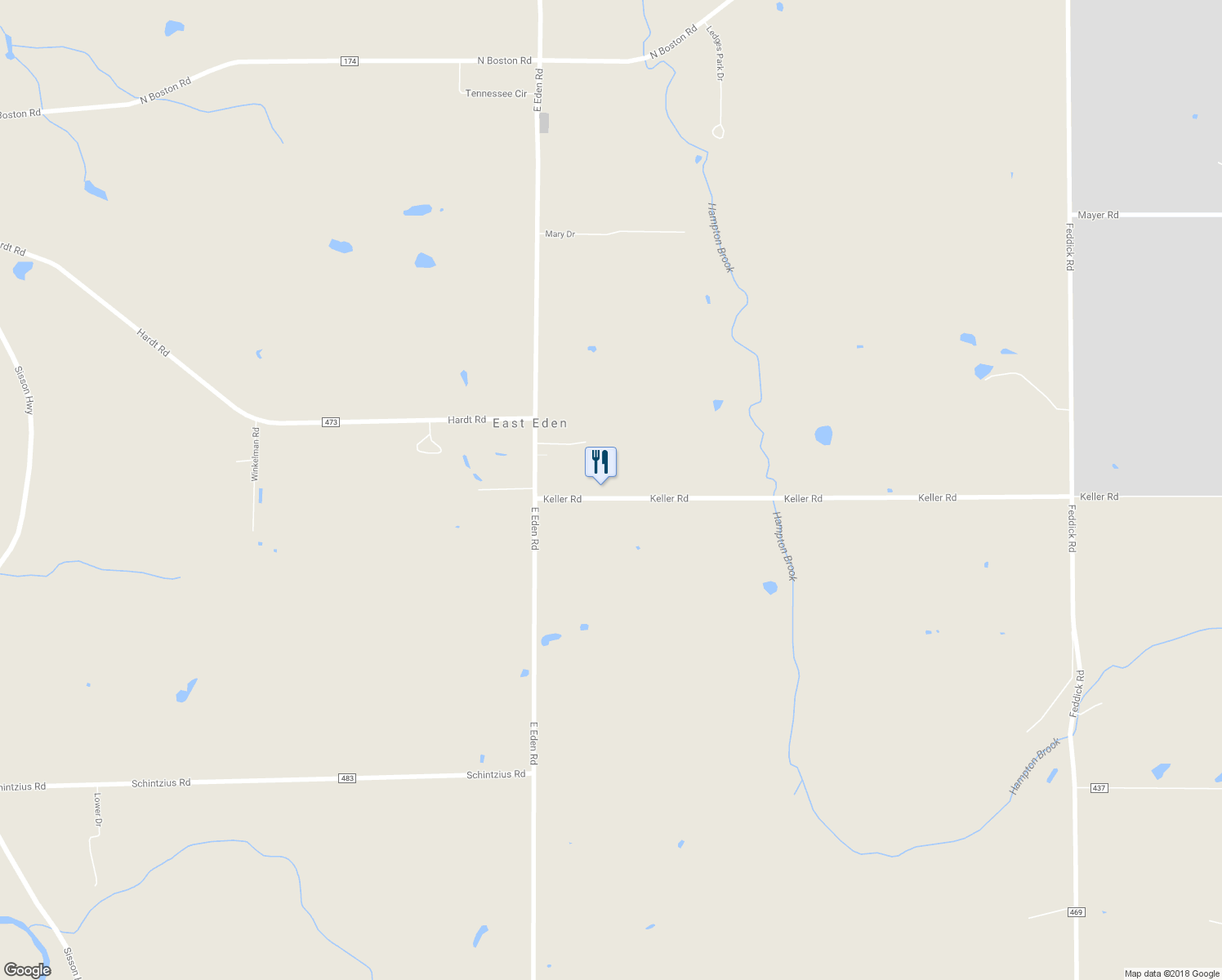 map of restaurants, bars, coffee shops, grocery stores, and more near 4284 Keller Rd in Eden