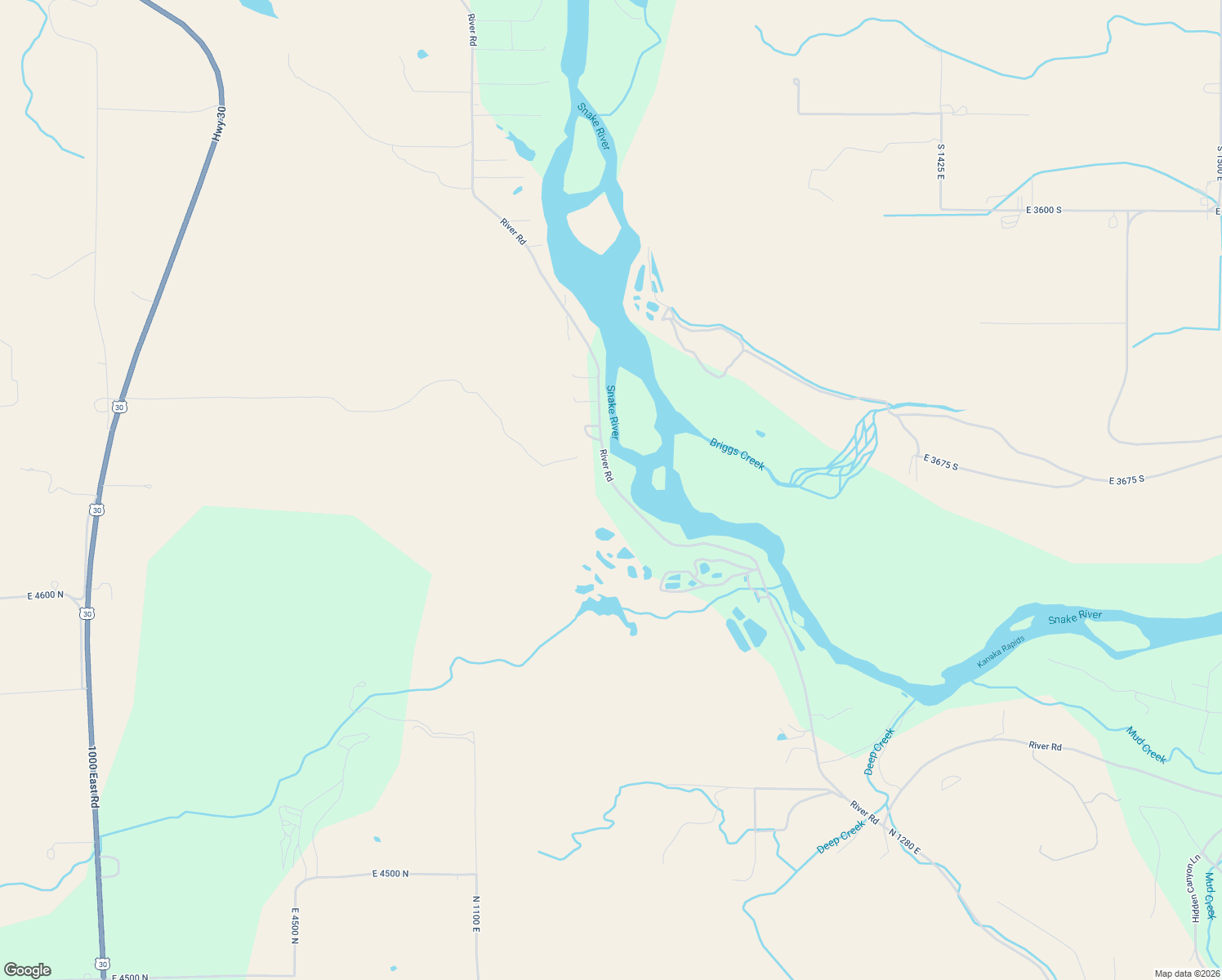map of restaurants, bars, coffee shops, grocery stores, and more near 4695 River Road in Buhl