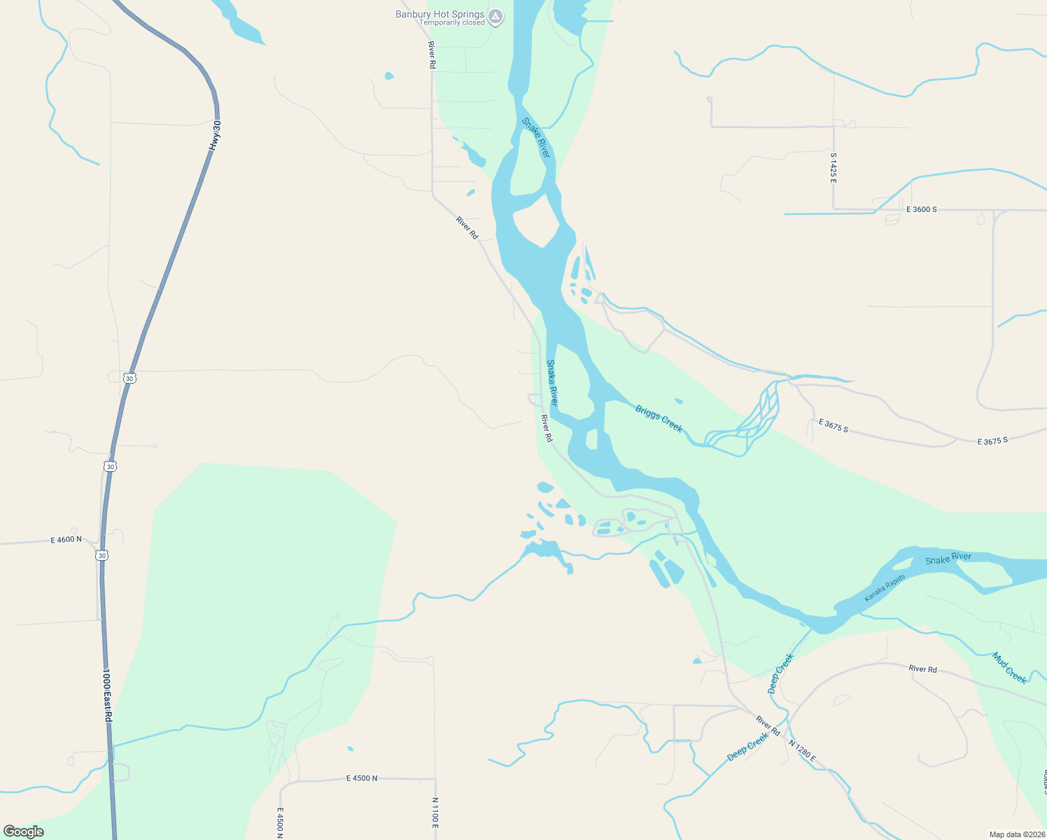 map of restaurants, bars, coffee shops, grocery stores, and more near 4695 River Road in Buhl
