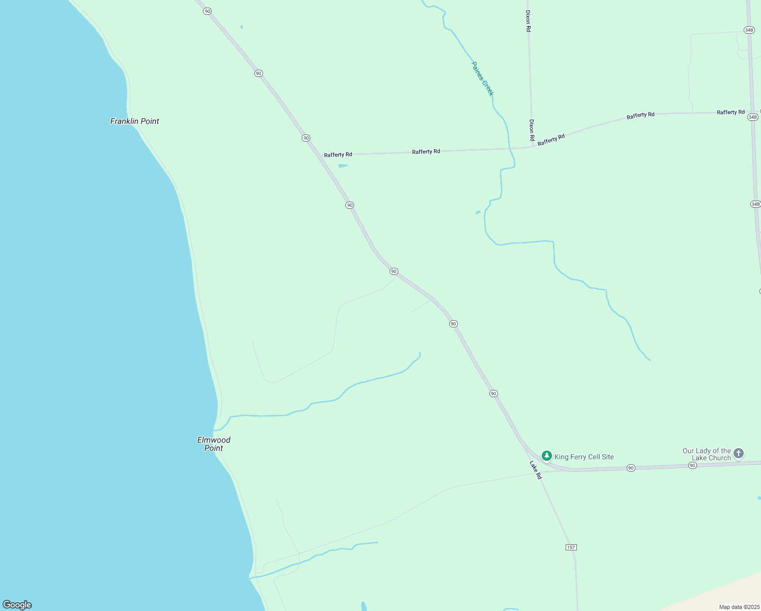 map of restaurants, bars, coffee shops, grocery stores, and more near 1316 Oberon Dr in King Ferry