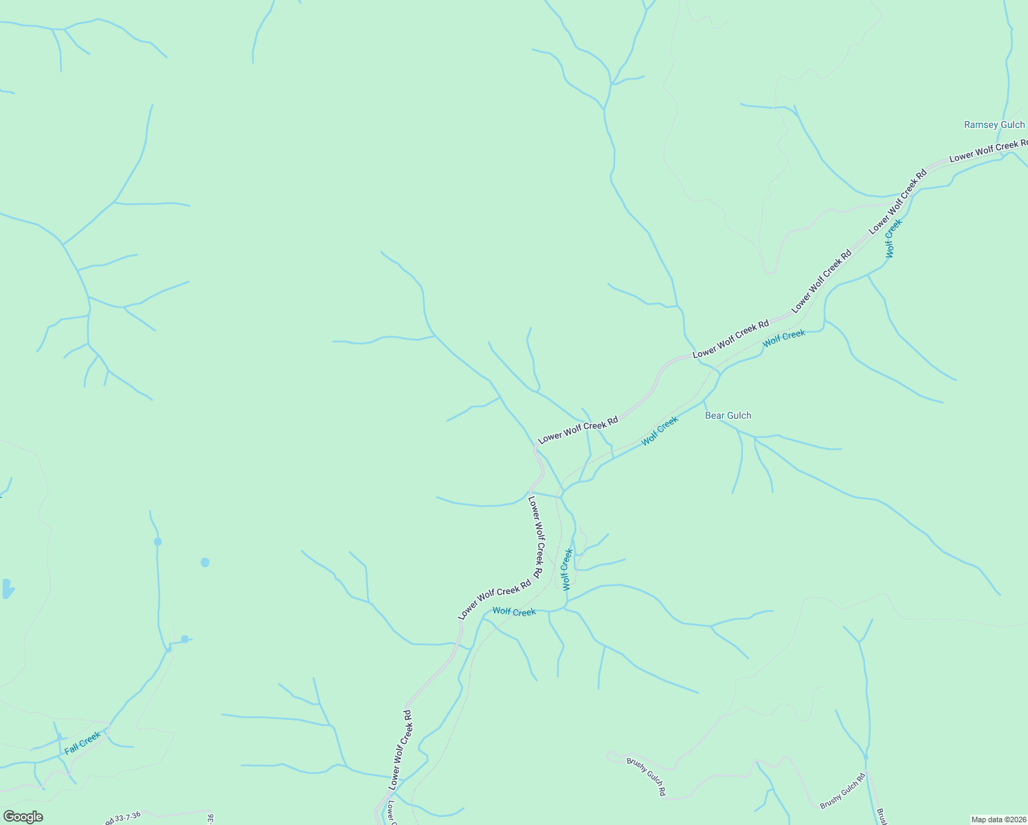 map of restaurants, bars, coffee shops, grocery stores, and more near 4280 Lower Wolf Creek Road in Wolf Creek