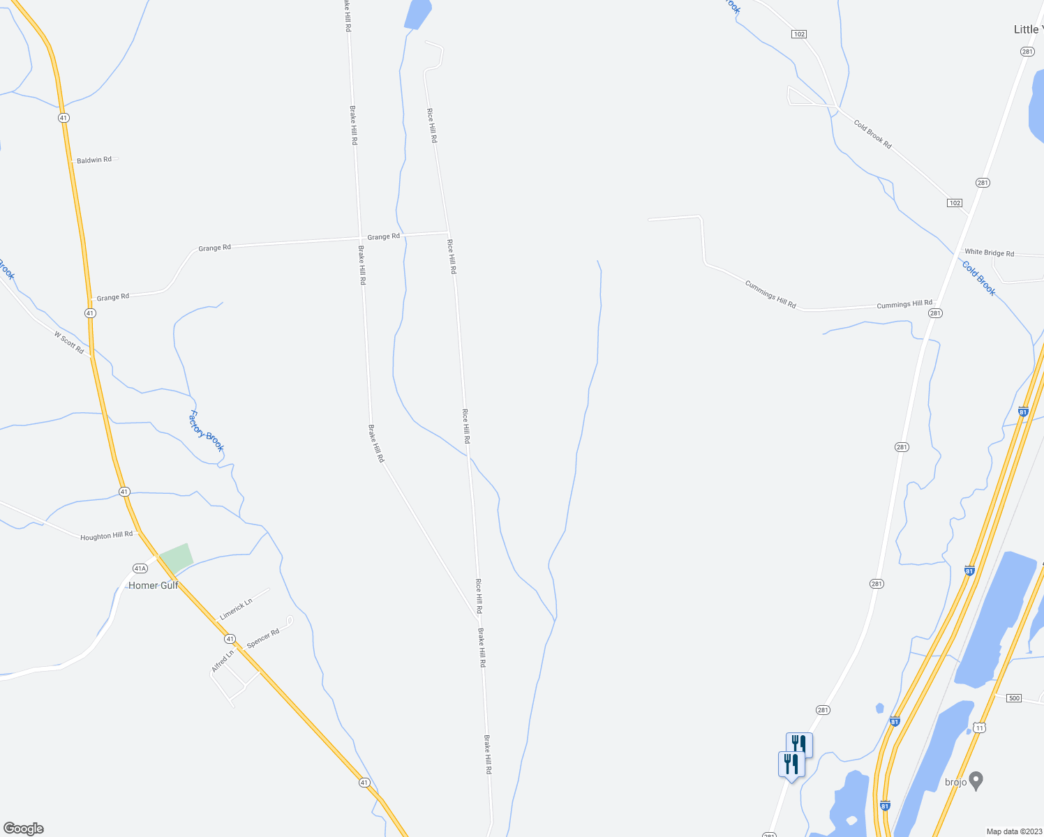 map of restaurants, bars, coffee shops, grocery stores, and more near 5672 Rice Hill Rd in Homer