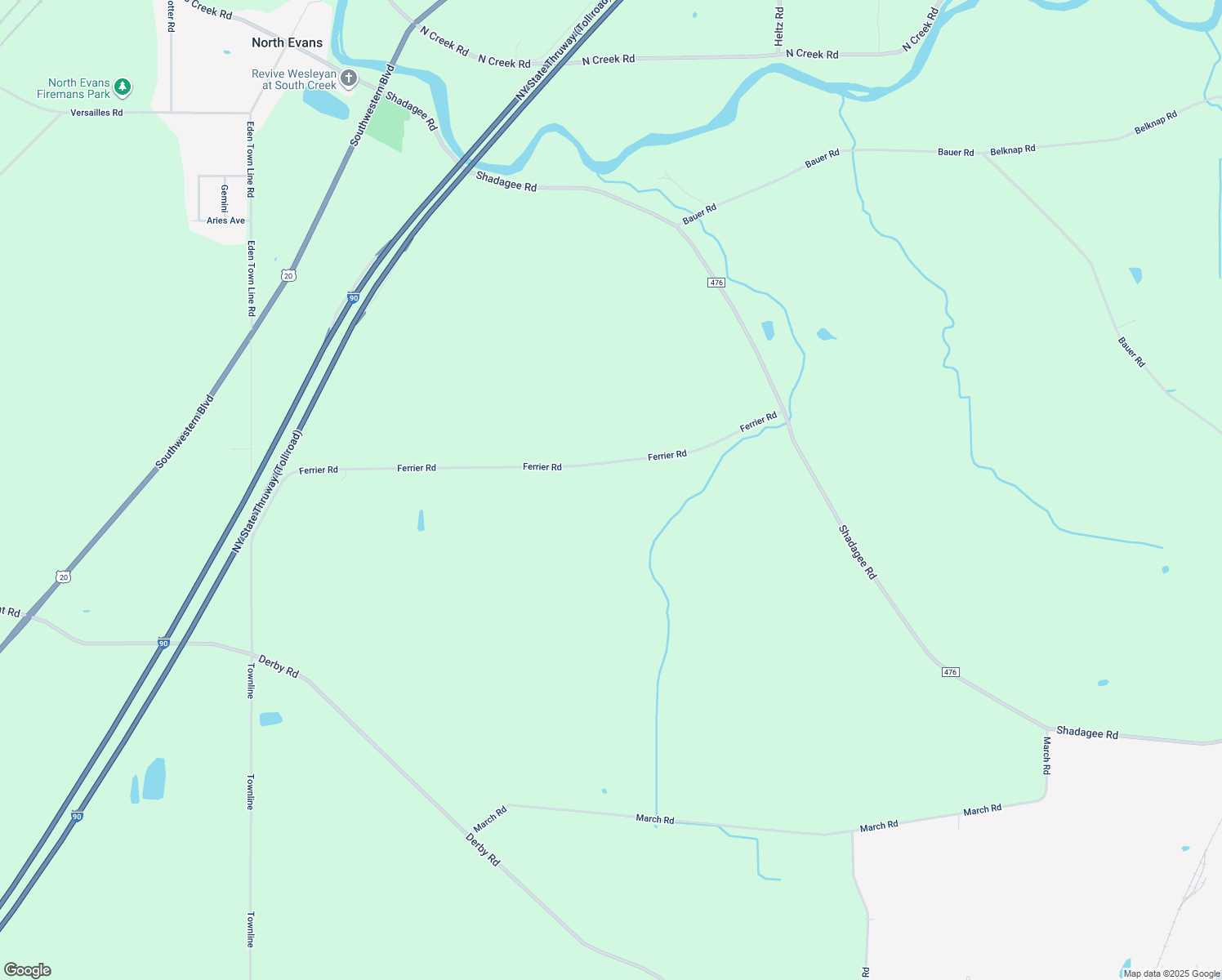 map of restaurants, bars, coffee shops, grocery stores, and more near 2271 Ferrier Rd in Eden