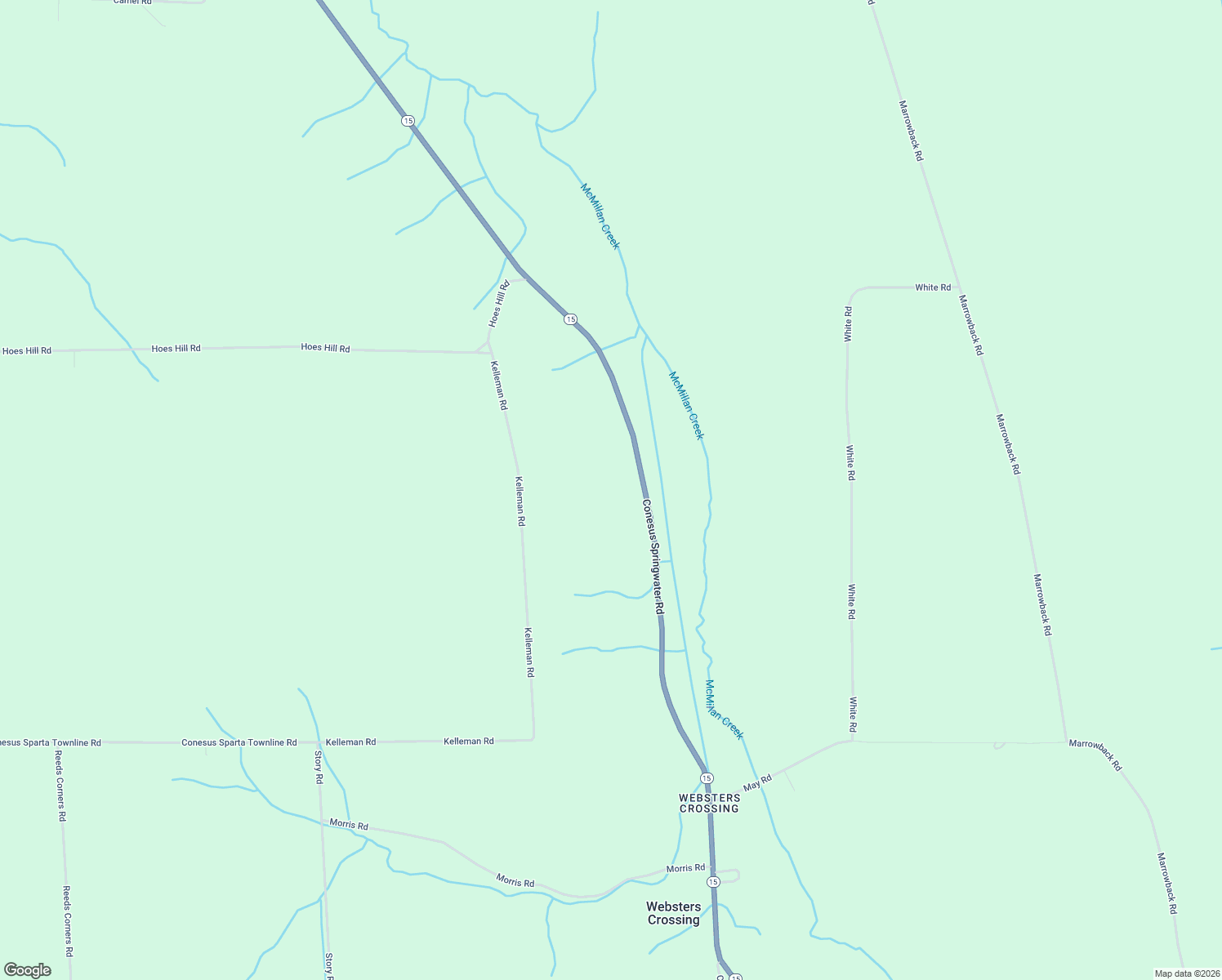 map of restaurants, bars, coffee shops, grocery stores, and more near 7014 Conesus Springwater Road in Conesus