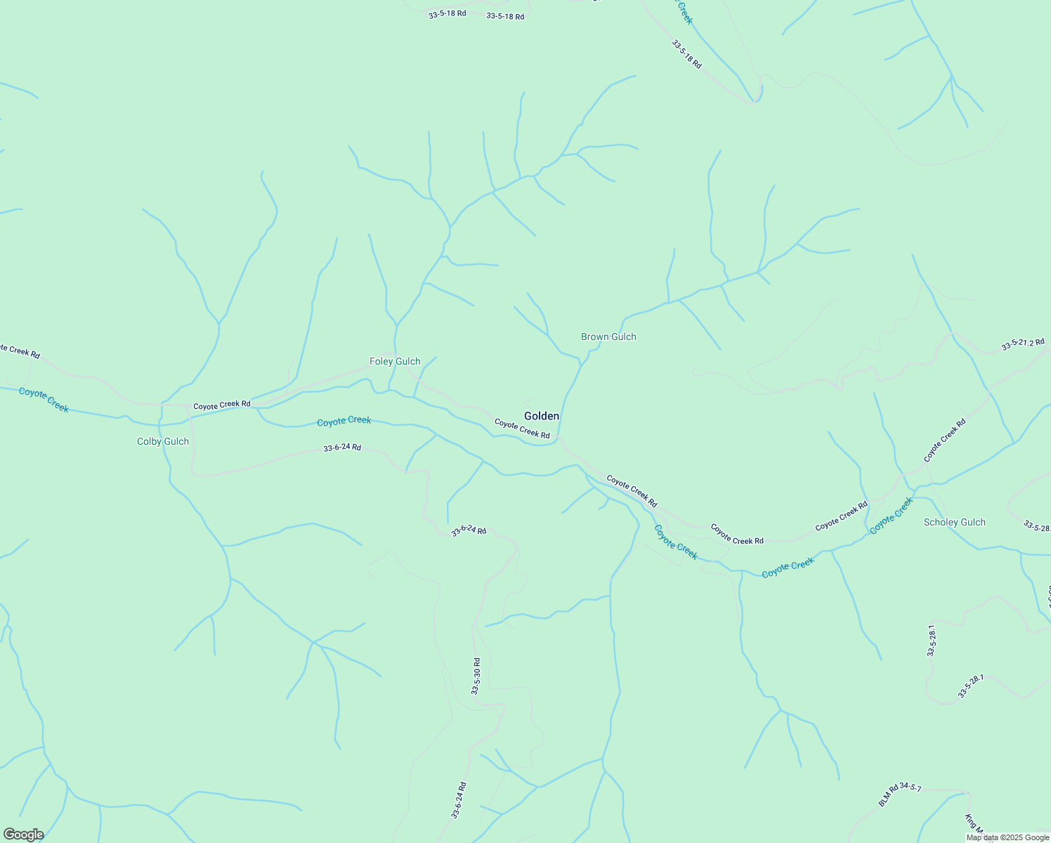 map of restaurants, bars, coffee shops, grocery stores, and more near 3482 Coyote Creek Road in Wolf Creek