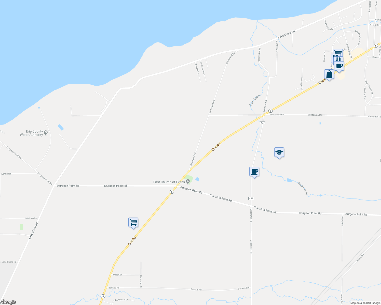 map of restaurants, bars, coffee shops, grocery stores, and more near 7298 Sweetland Road in Derby
