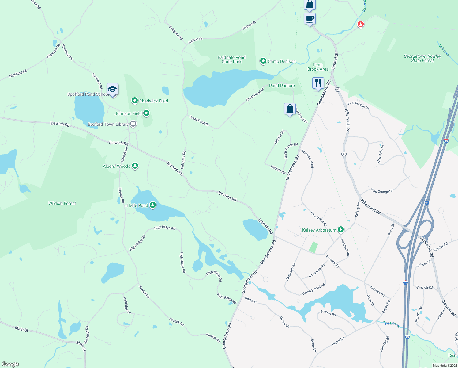 219A Ipswich Road, Boxford MA Walk Score