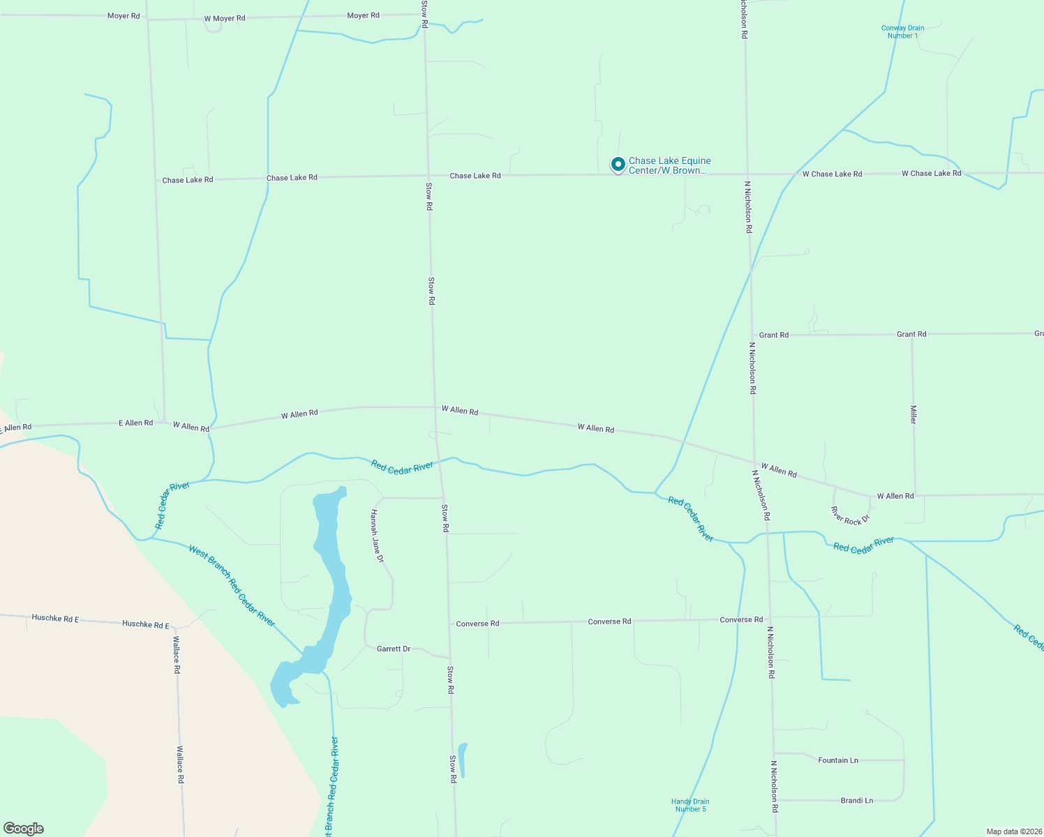 map of restaurants, bars, coffee shops, grocery stores, and more near 10643 W Allen Rd in Fowlerville