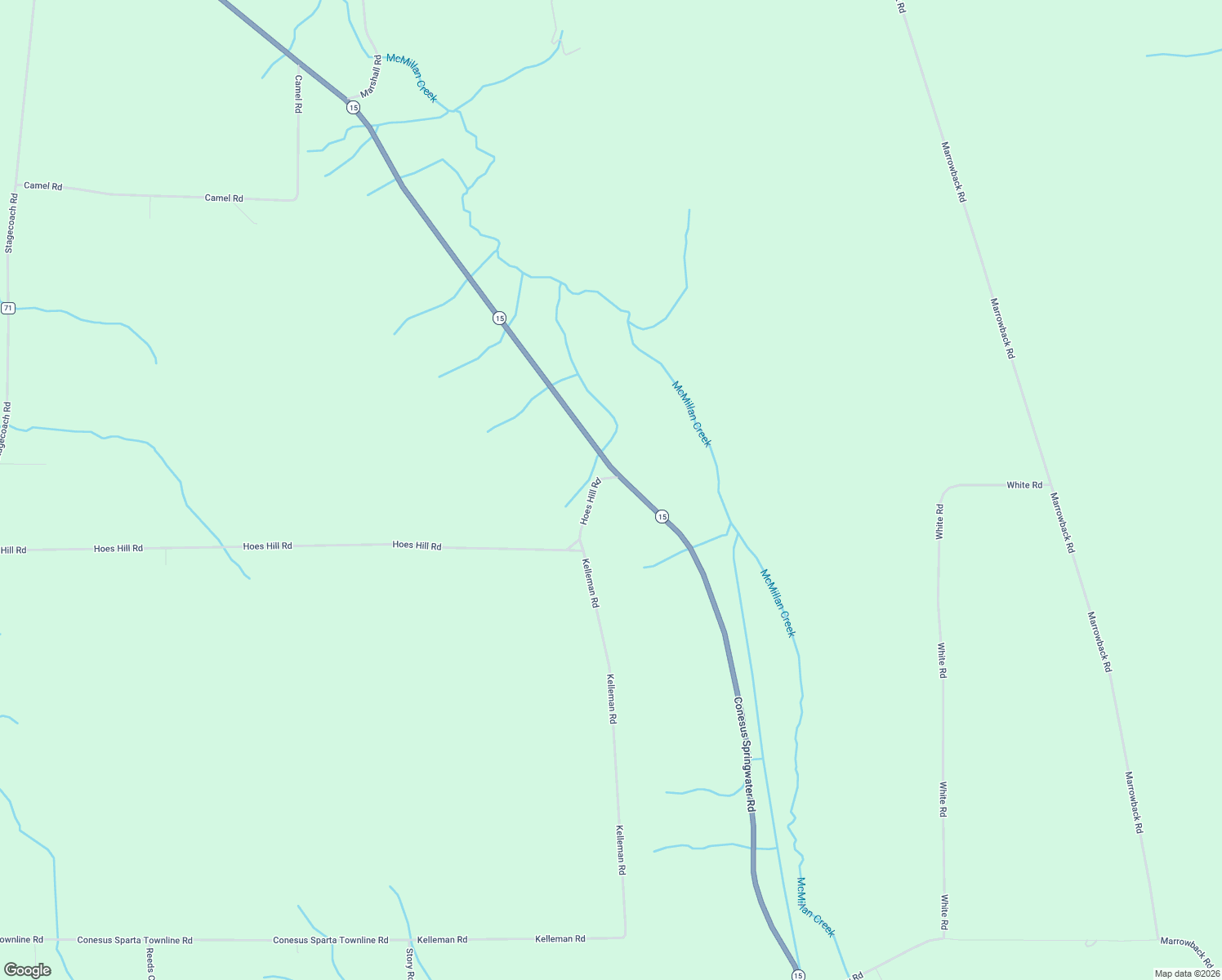 map of restaurants, bars, coffee shops, grocery stores, and more near 6780 Conesus Springwater Road in Conesus