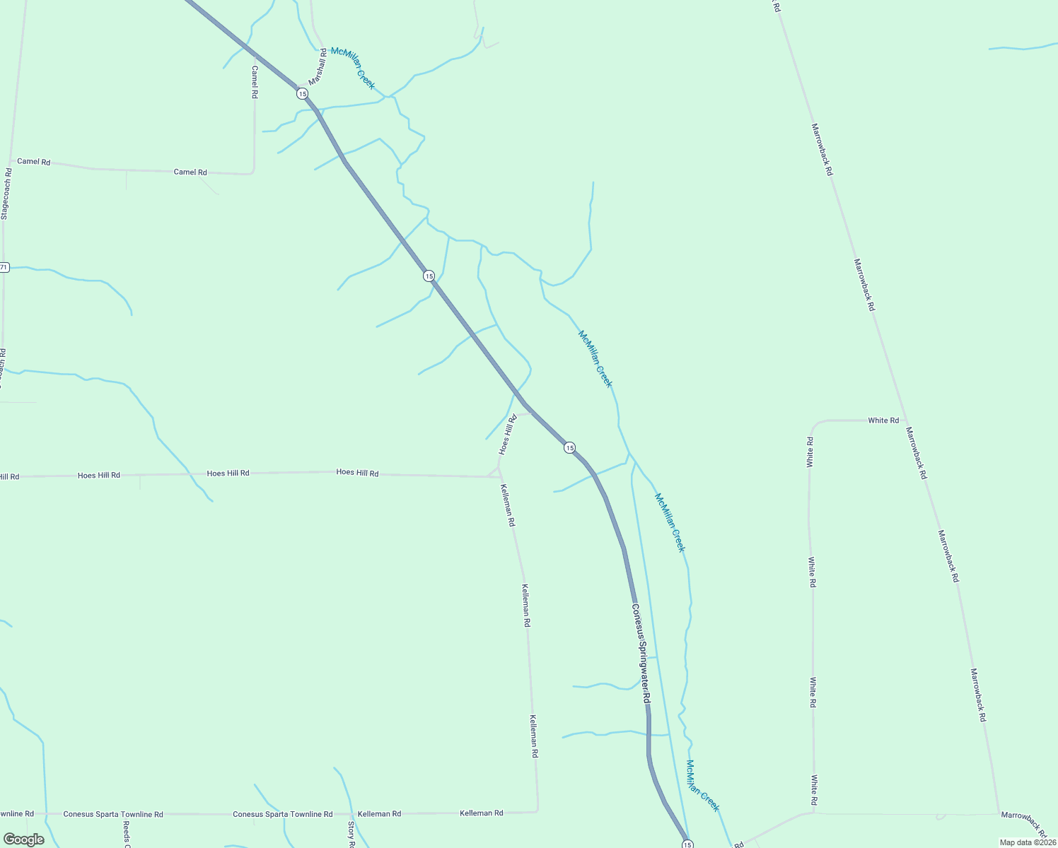 map of restaurants, bars, coffee shops, grocery stores, and more near 6780 Conesus Springwater Road in Conesus