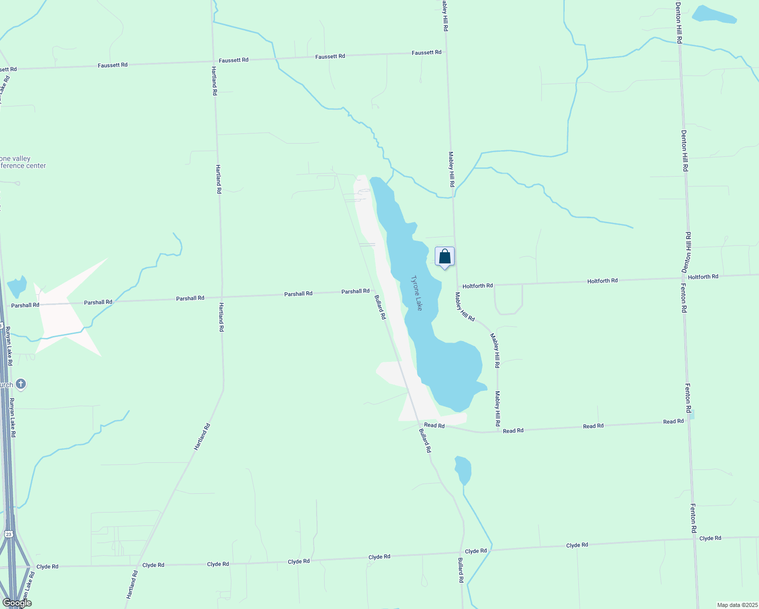 map of restaurants, bars, coffee shops, grocery stores, and more near 5944 Bullard Road in Fenton