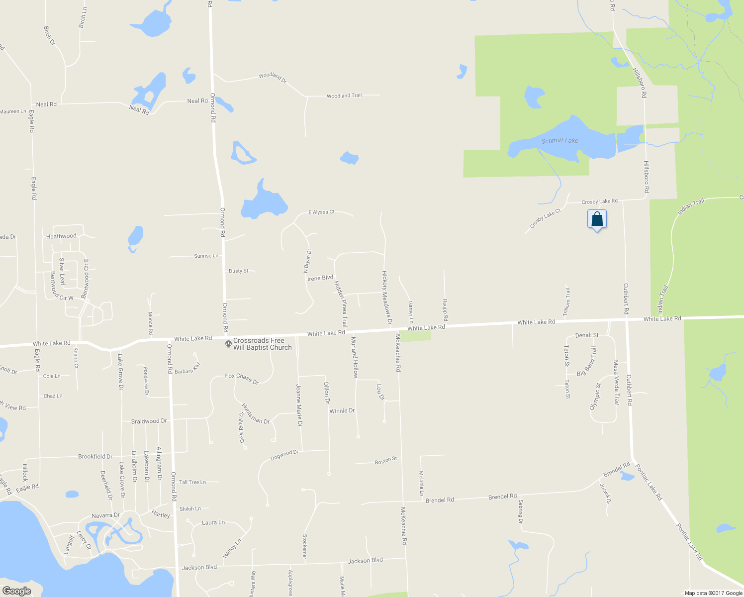 map of restaurants, bars, coffee shops, grocery stores, and more near 5770 Hidden Pines Court in White Lake charter Township