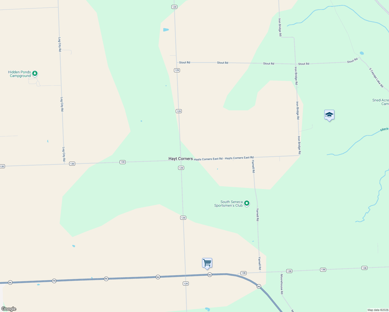 map of restaurants, bars, coffee shops, grocery stores, and more near 2705 Hayts Corners East Rd in Ovid