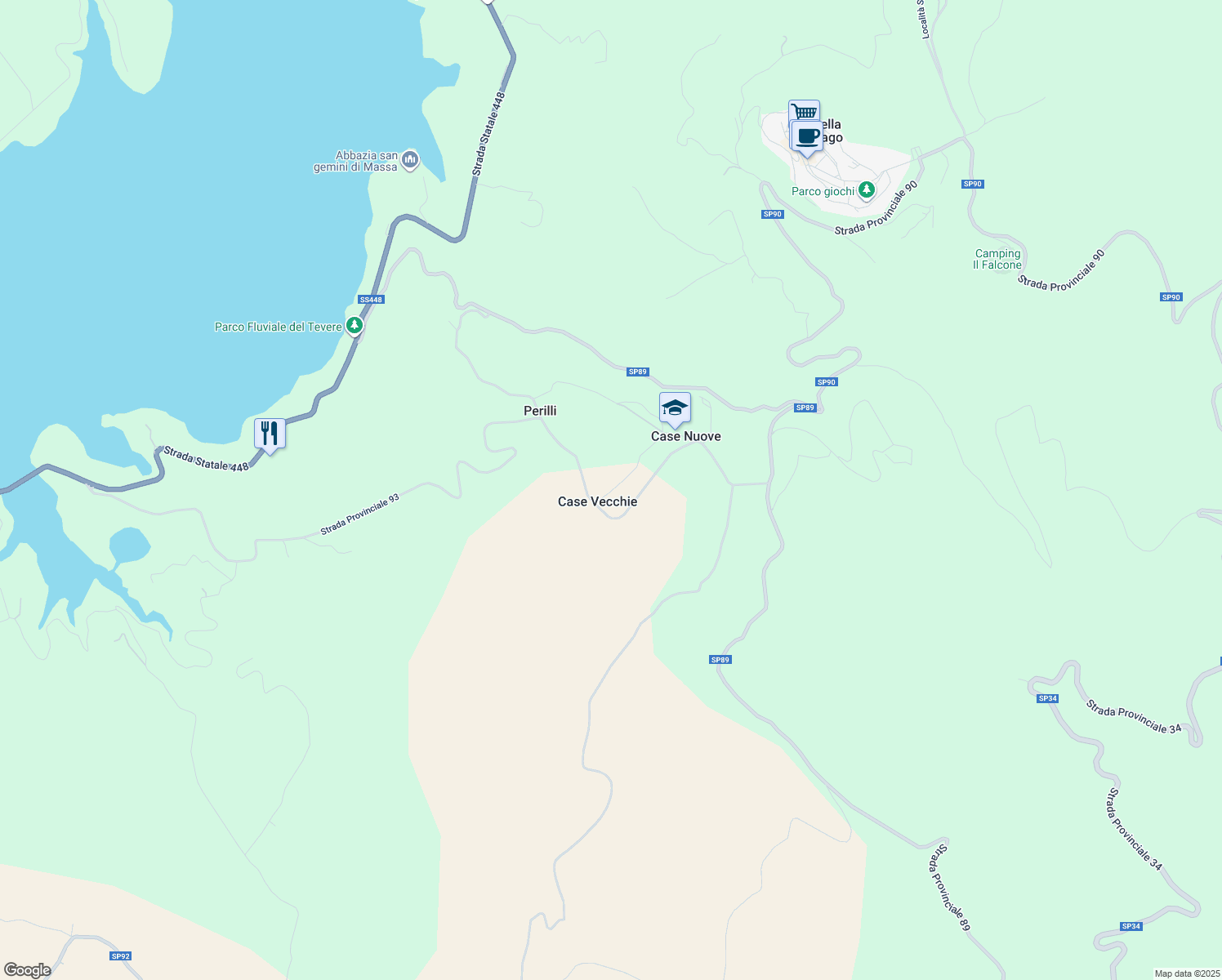map of restaurants, bars, coffee shops, grocery stores, and more near 10 Vocabolo Cerreto in Case Vecchie