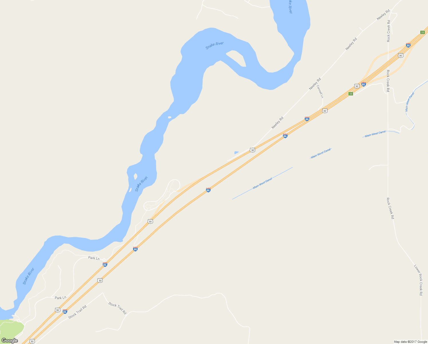 map of restaurants, bars, coffee shops, grocery stores, and more near U.S. 30 in American Falls