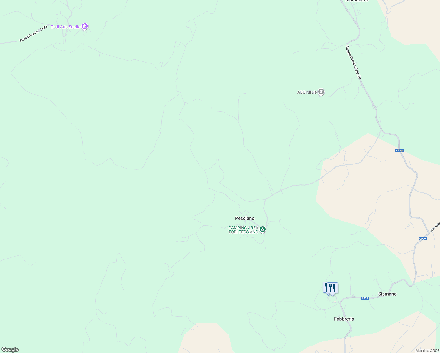 map of restaurants, bars, coffee shops, grocery stores, and more near 13 Località Pesciano in Pesciano