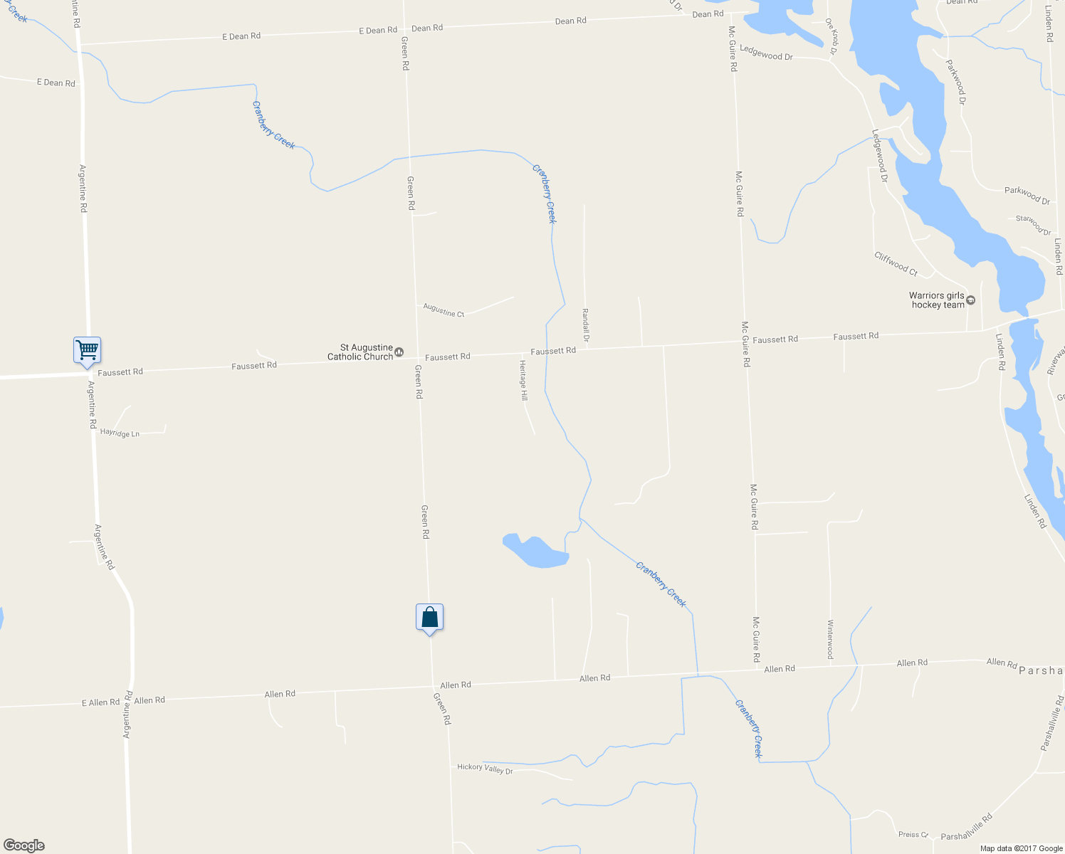 map of restaurants, bars, coffee shops, grocery stores, and more near 6457 Heritage Hill in Fenton