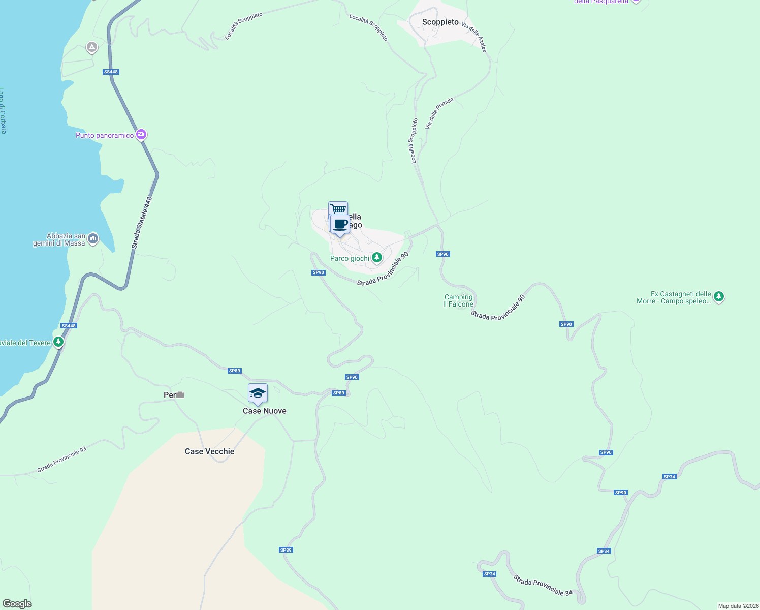 map of restaurants, bars, coffee shops, grocery stores, and more near in Province of Terni