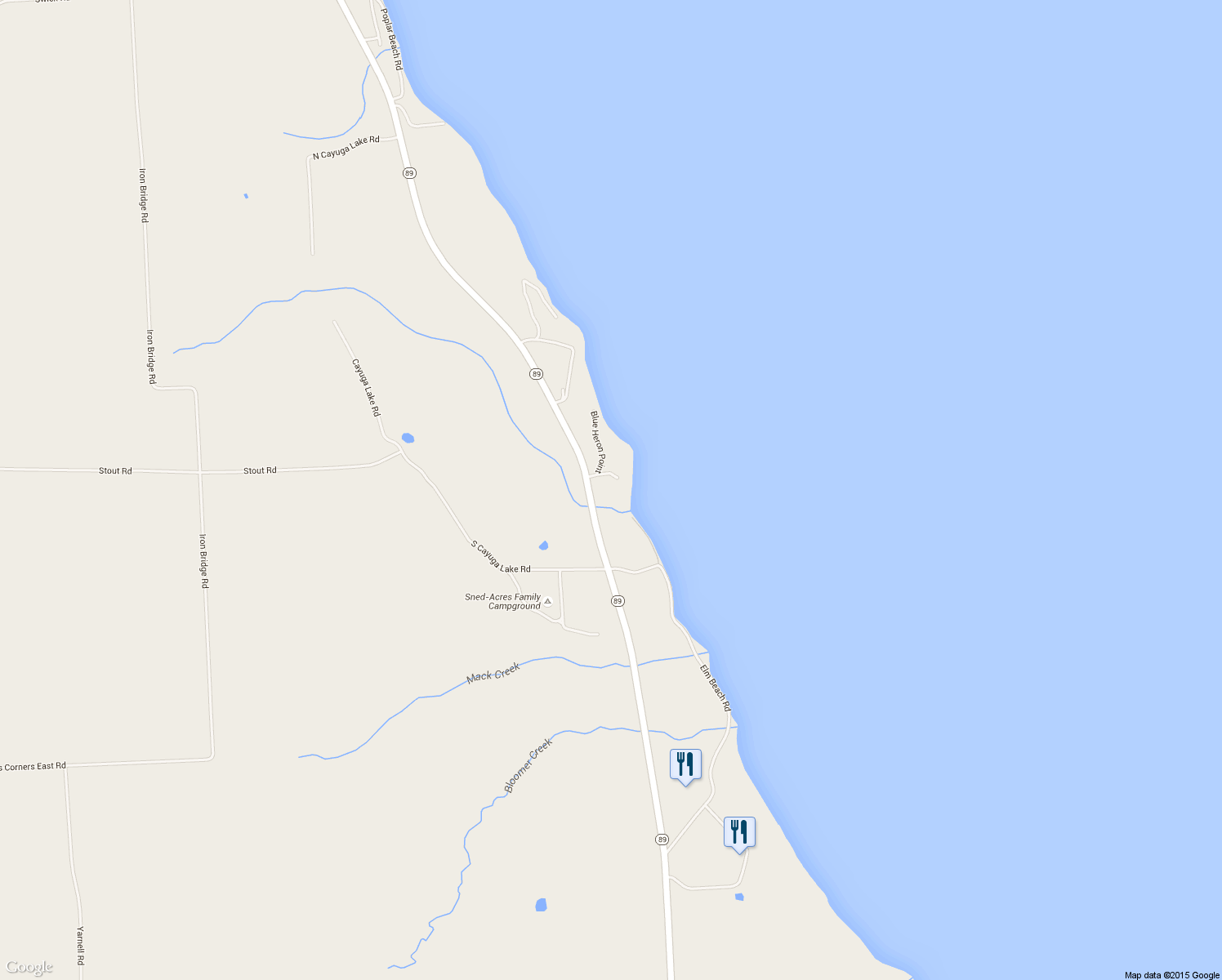 map of restaurants, bars, coffee shops, grocery stores, and more near 6533 Blue Heron Point in Ovid