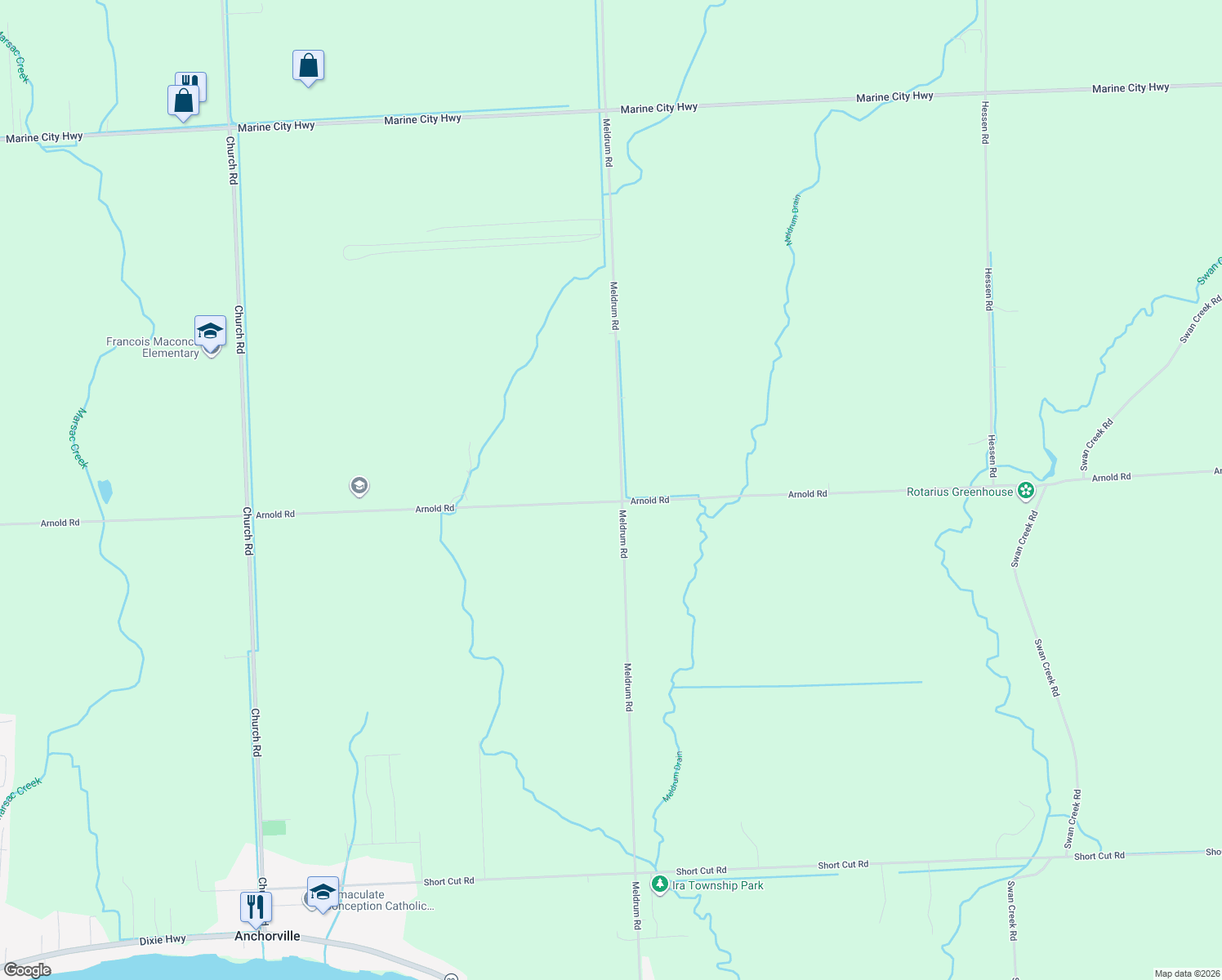 map of restaurants, bars, coffee shops, grocery stores, and more near 9002 Arnold Road in St. Clair County