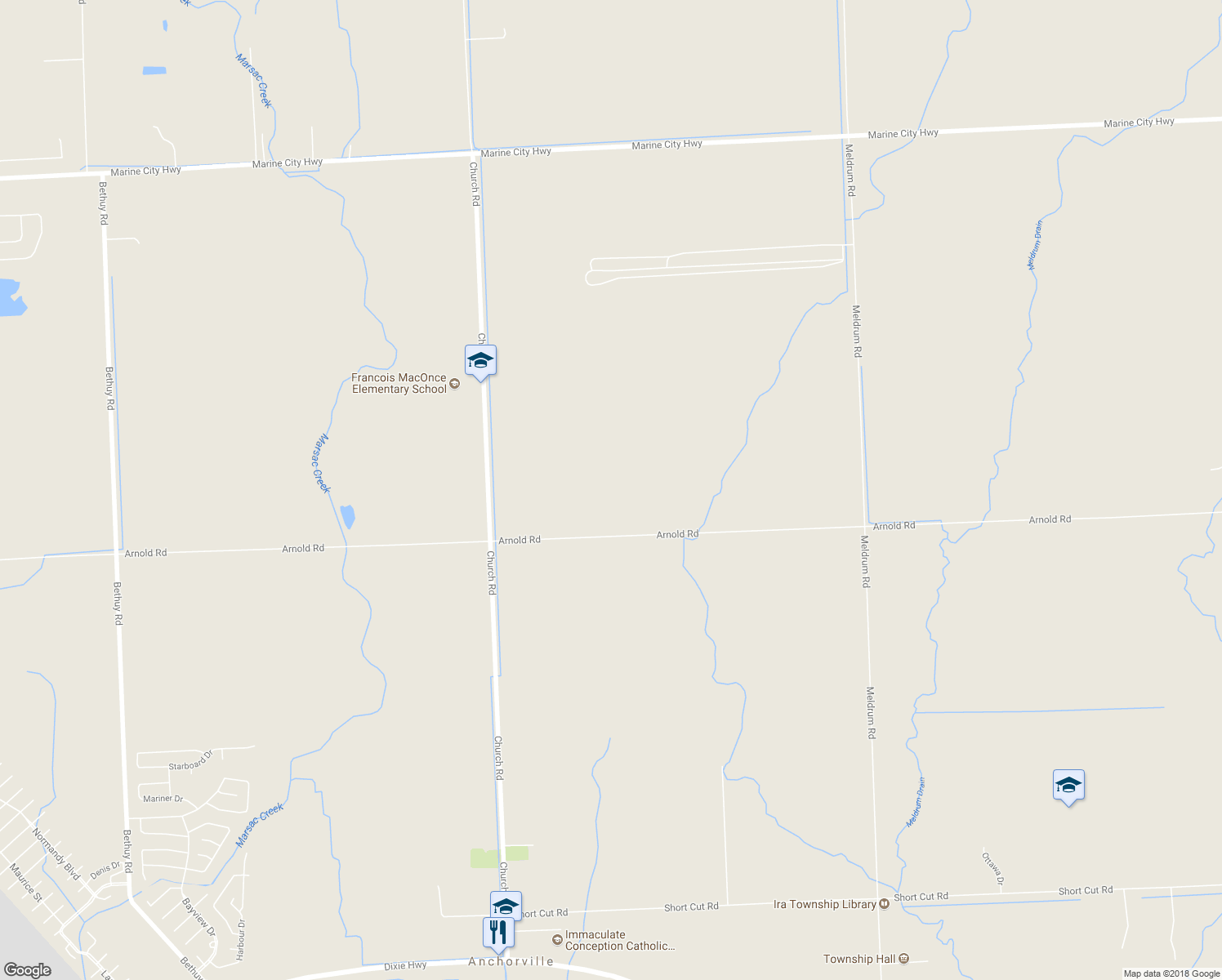 map of restaurants, bars, coffee shops, grocery stores, and more near 9352 Arnold Road in St. Clair County