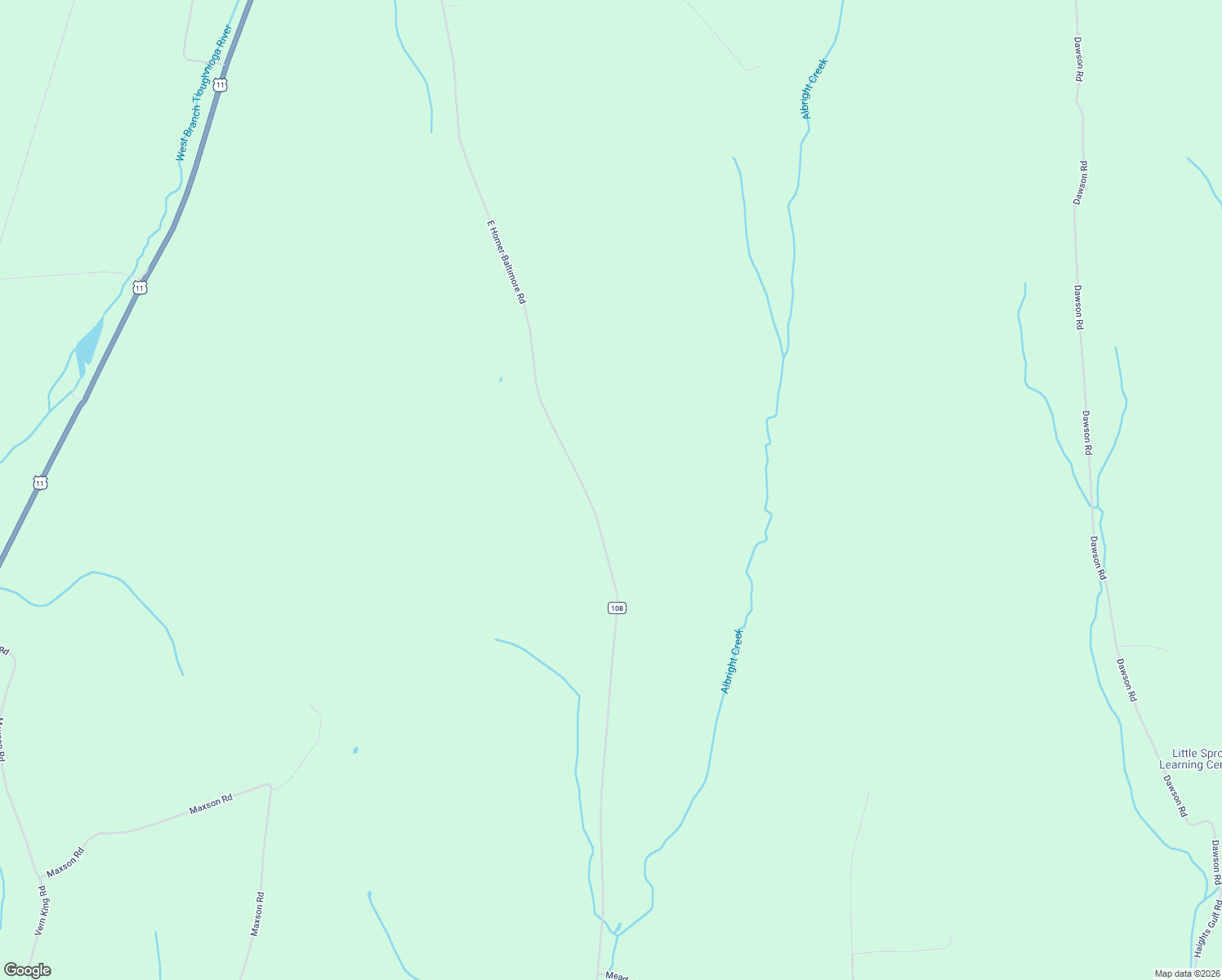 map of restaurants, bars, coffee shops, grocery stores, and more near 6312 E Homer-Baltimore Rd in Homer