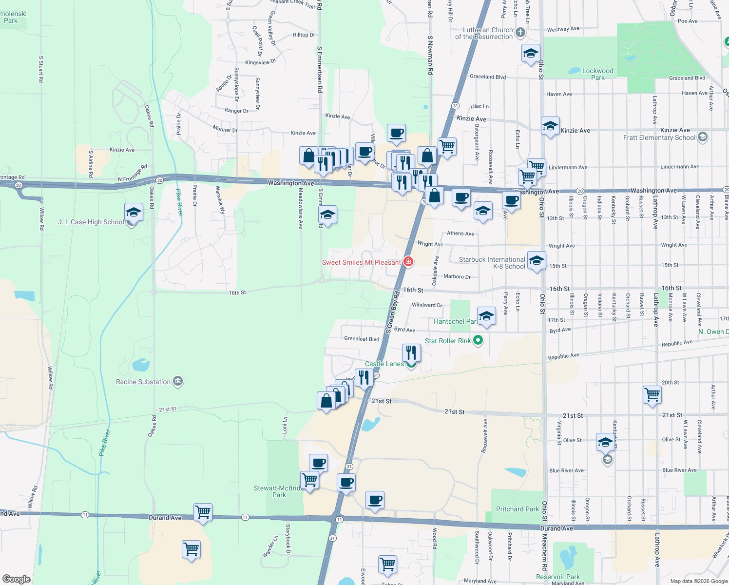 5801 16th Street, Mount Pleasant WI Walk Score