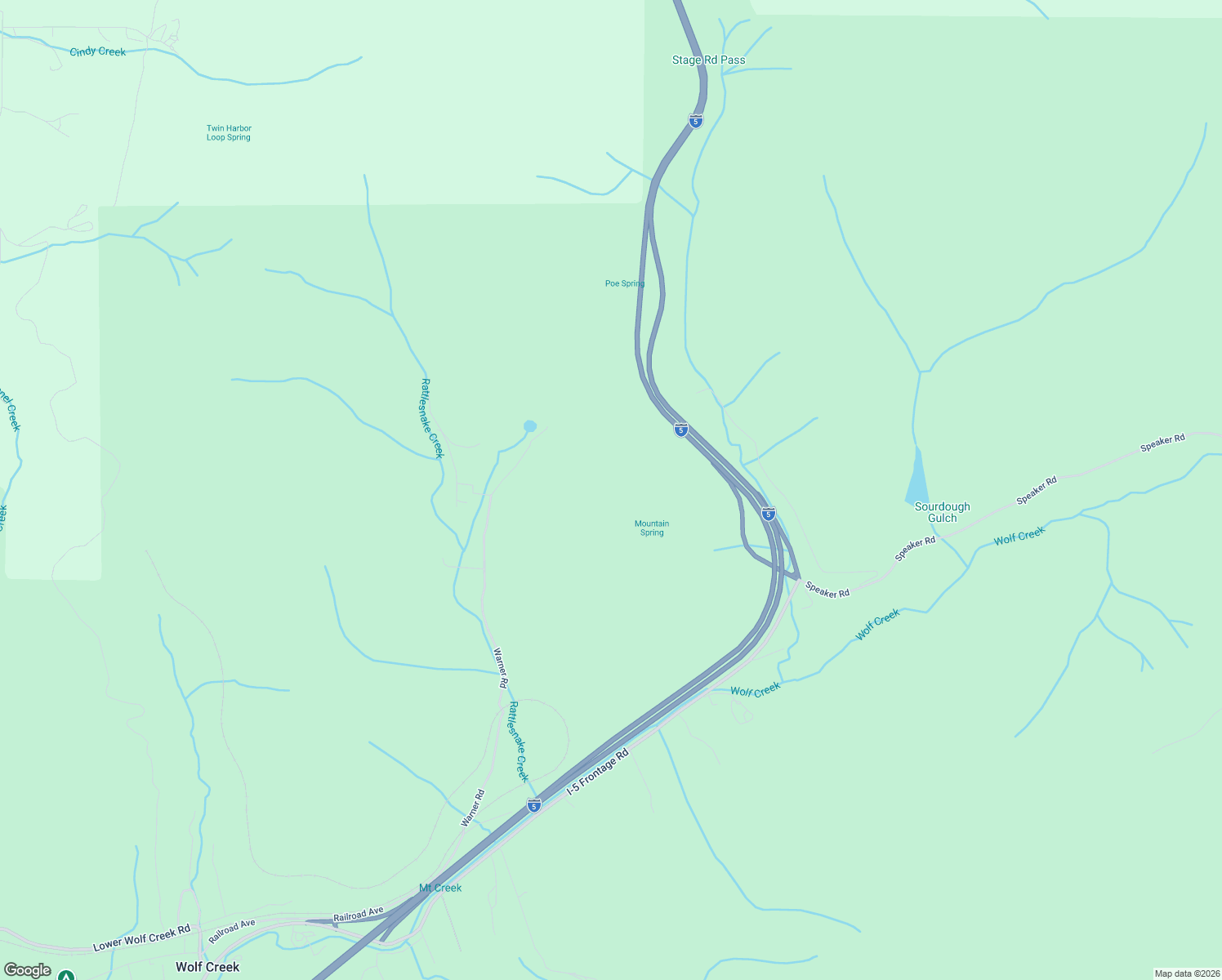 map of restaurants, bars, coffee shops, grocery stores, and more near 1251 Warner Road in Wolf Creek