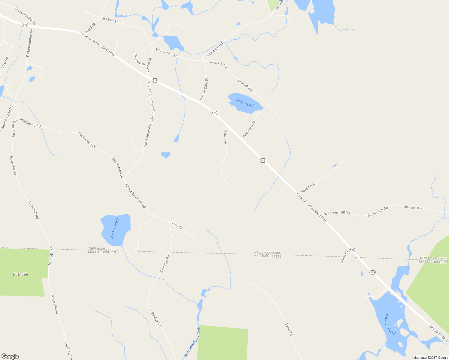 map of restaurants, bars, coffee shops, grocery stores, and more near 19 Heritage Drive in Rindge