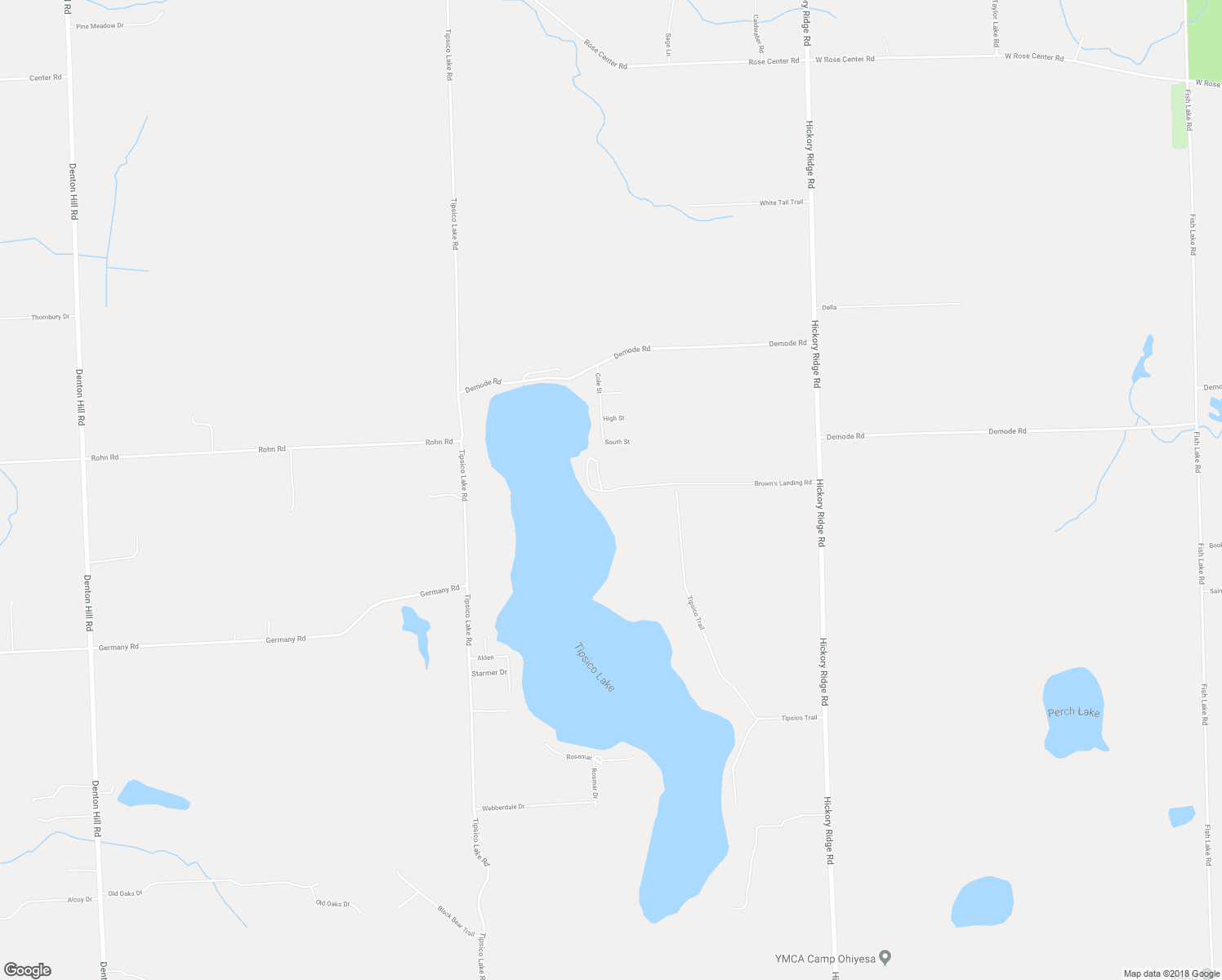 map of restaurants, bars, coffee shops, grocery stores, and more near 8651 Tipsico Trail in Holly