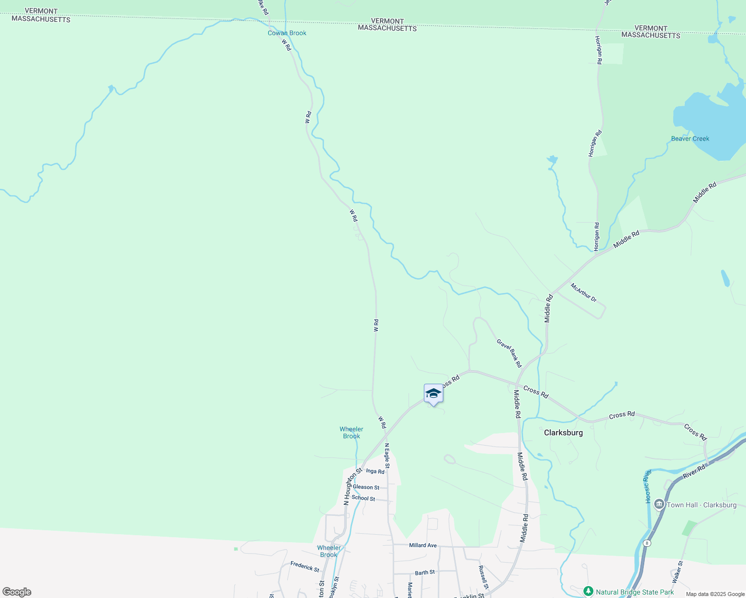 map of restaurants, bars, coffee shops, grocery stores, and more near 18-428 W Rd in North Adams