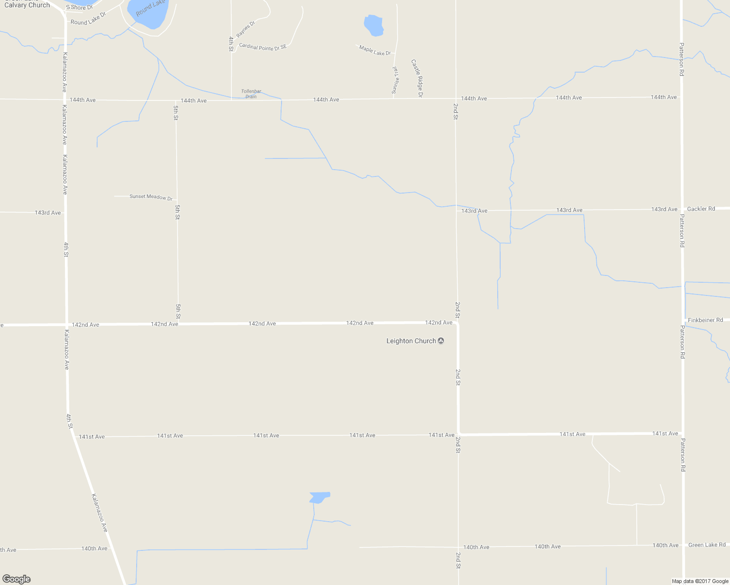 map of restaurants, bars, coffee shops, grocery stores, and more near 283 142nd Avenue in Caledonia