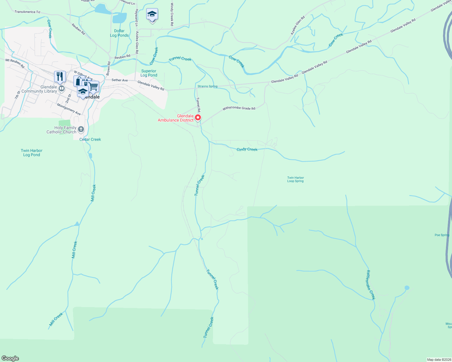 map of restaurants, bars, coffee shops, grocery stores, and more near 764 Tunnel Rd in Glendale