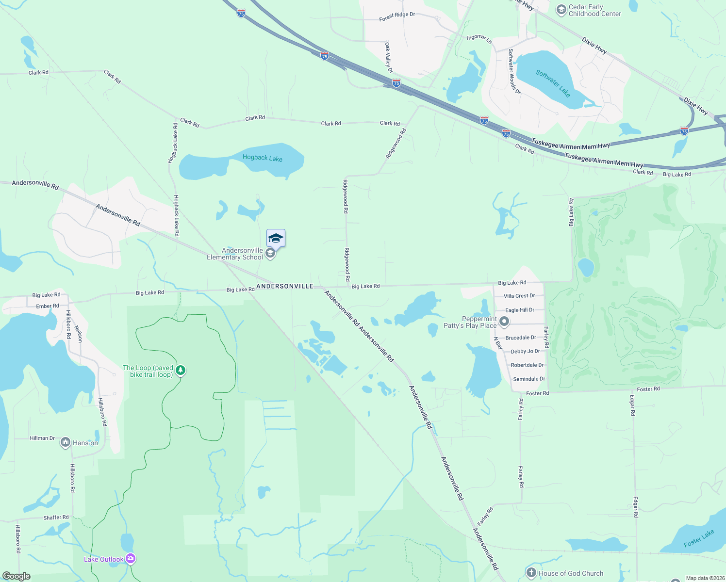 map of restaurants, bars, coffee shops, grocery stores, and more near 10023 Big Lake Road in Clarkston