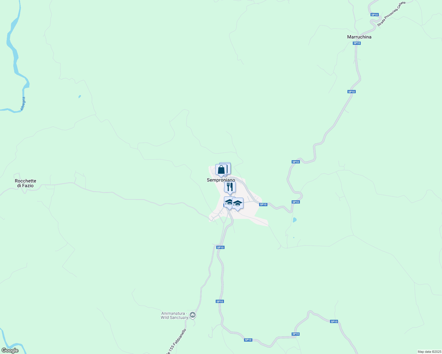 map of restaurants, bars, coffee shops, grocery stores, and more near in Semproniano