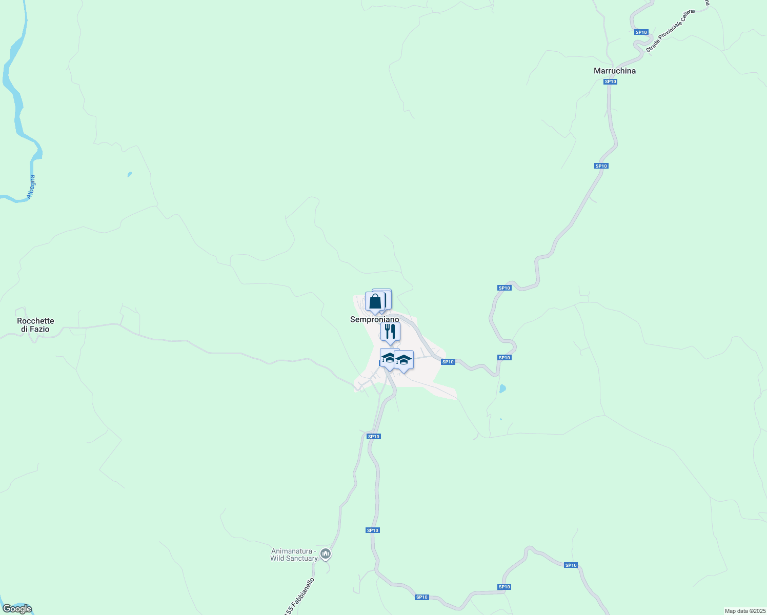map of restaurants, bars, coffee shops, grocery stores, and more near in Semproniano