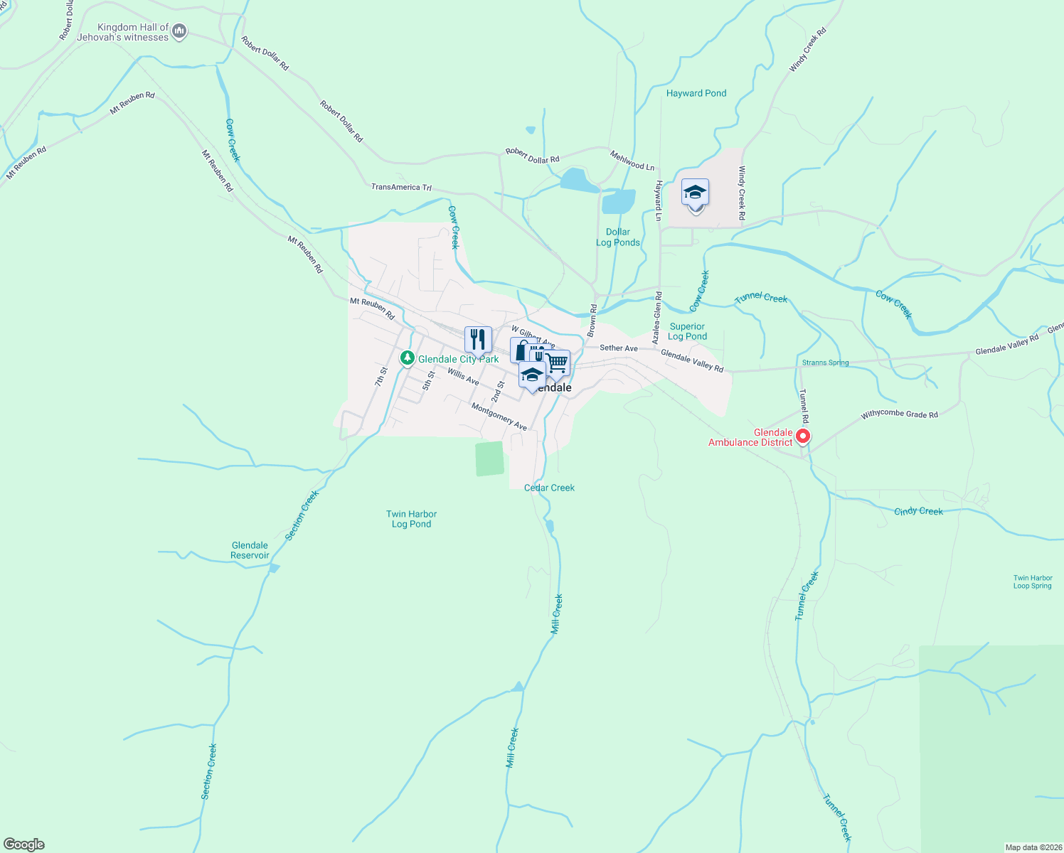 map of restaurants, bars, coffee shops, grocery stores, and more near 286 Molly Street in Glendale
