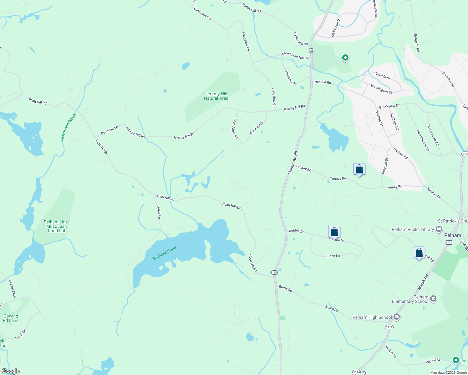 map of restaurants, bars, coffee shops, grocery stores, and more near 50 Bush Hill Road in Pelham