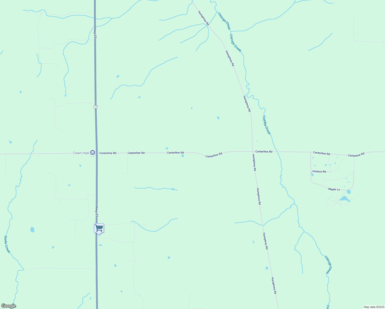 map of restaurants, bars, coffee shops, grocery stores, and more near 1640 Centerline Road in Varysburg
