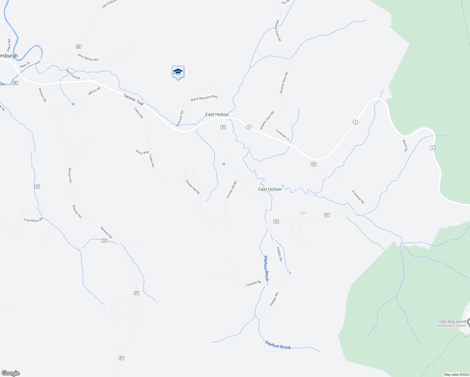 map of restaurants, bars, coffee shops, grocery stores, and more near 347 East Hollow Road in Petersburg